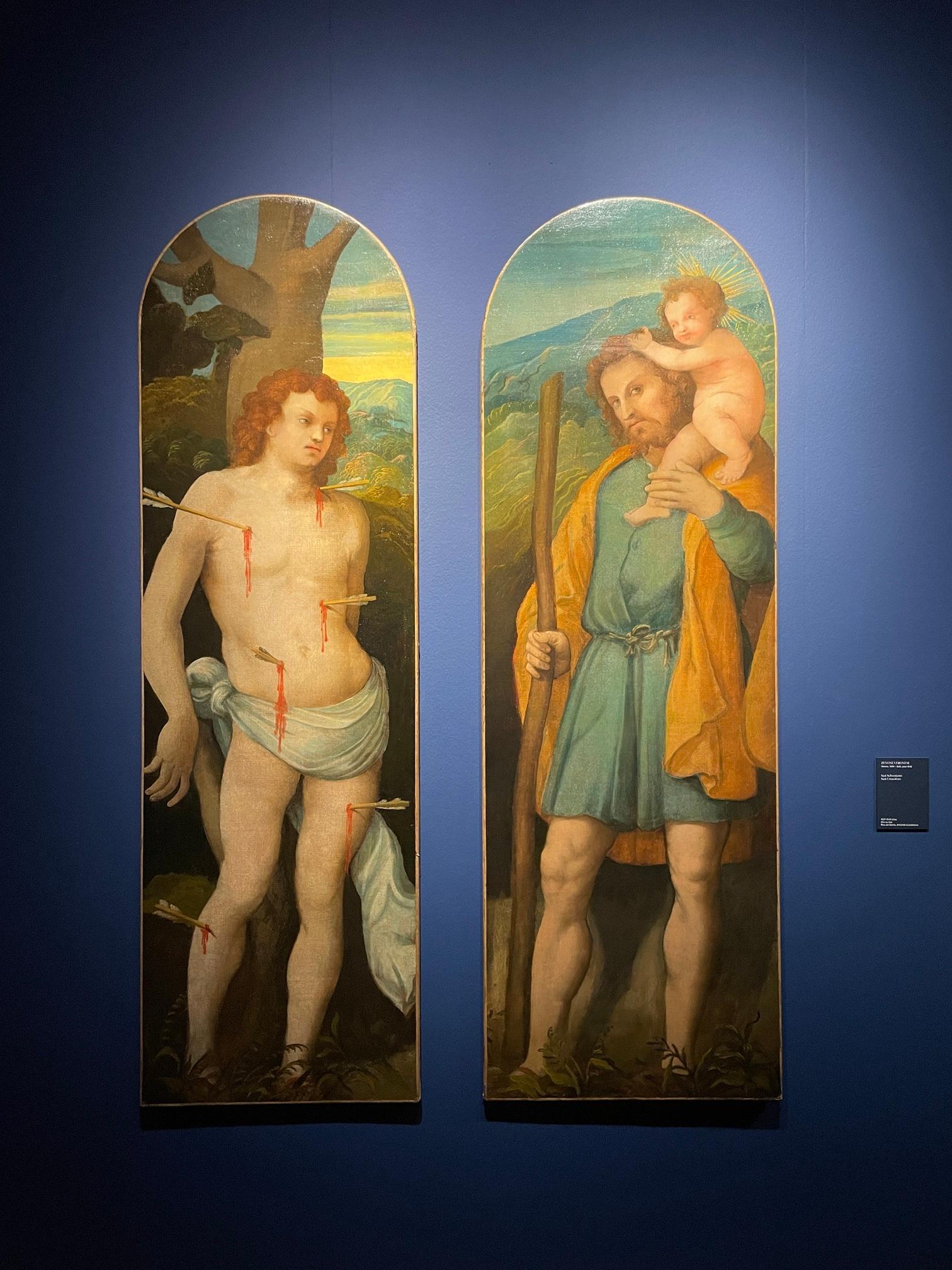 San Sebastiano San Cristoforo Zenone, Gemälde Öl auf Leinwand, 16. Jahrhundert im Angebot 1