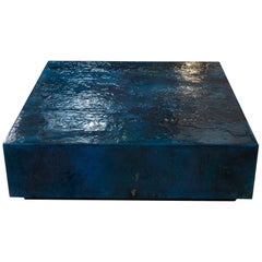 Zenoni for Flair Blue Resin Coffee Table, Italy, 2019