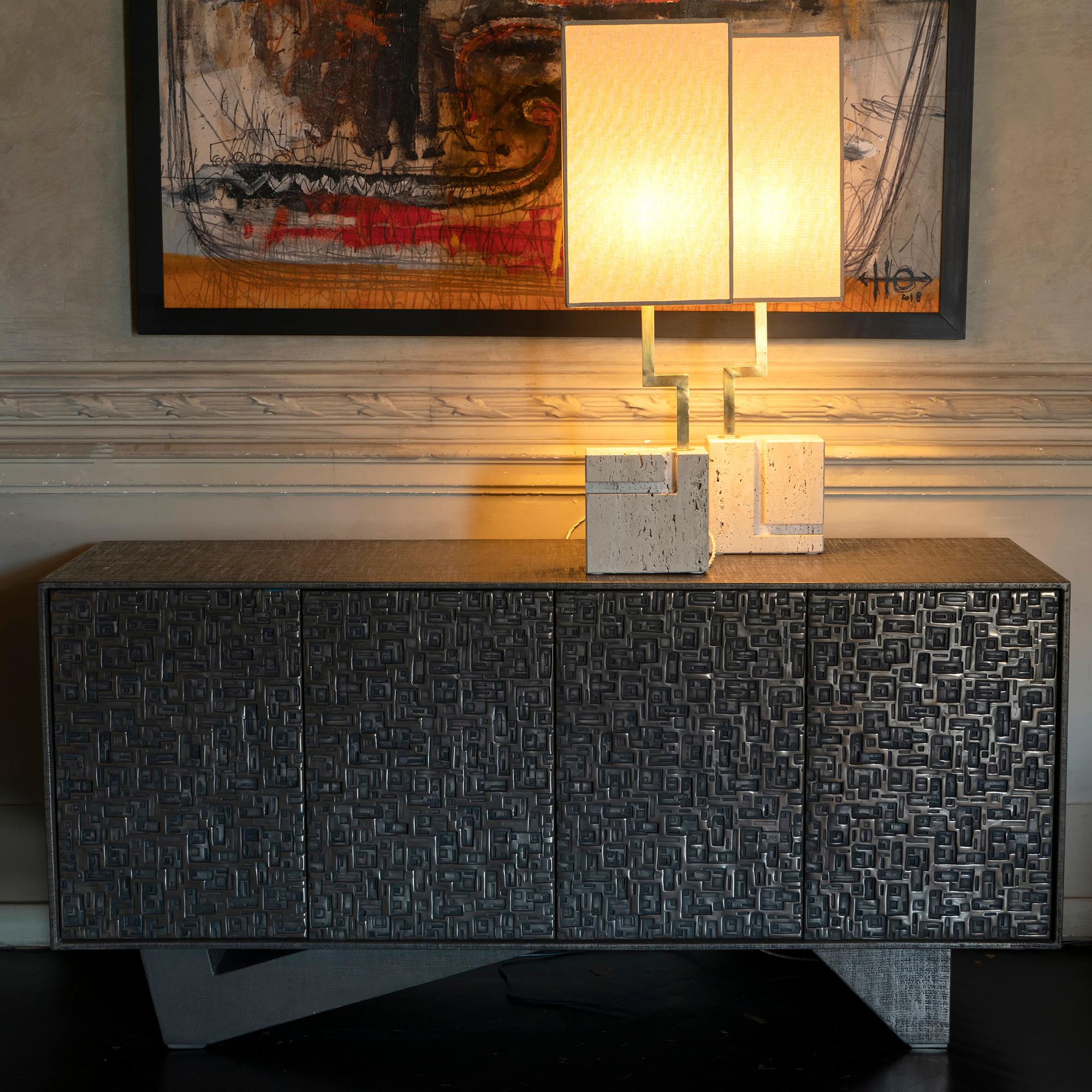 Zenoni for Flair Bronze Resin and Jute Fusion Sideboard, Italy, 2019 4