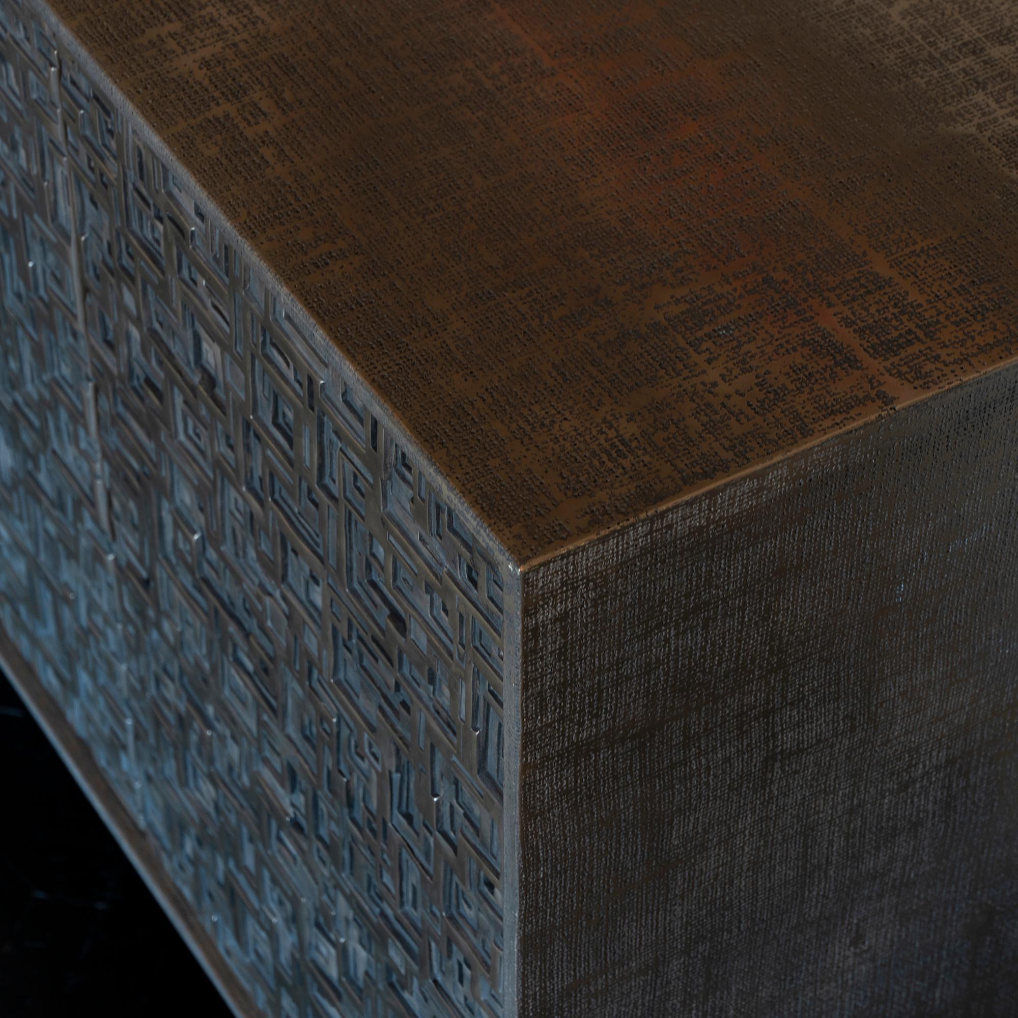 Modern Zenoni for Flair Bronze Resin and Jute Fusion Sideboard, Italy, 2019