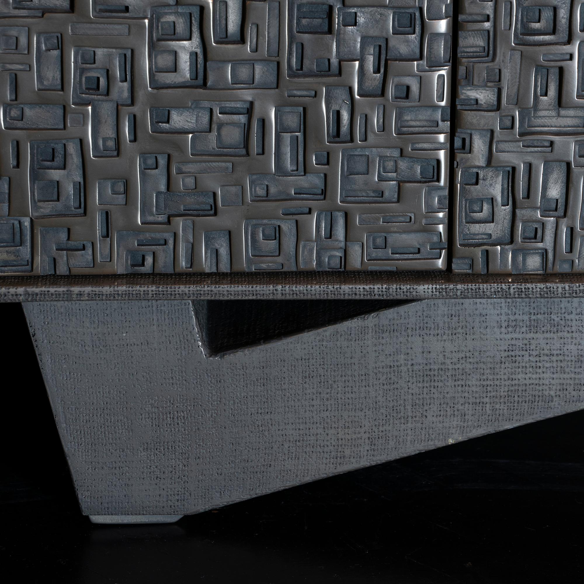 Metal Zenoni for Flair Bronze Resin and Jute Fusion Sideboard, Italy, 2019