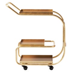 Zenzero Gold Leaf Wheeled Bar Cart by Sameer Alameen