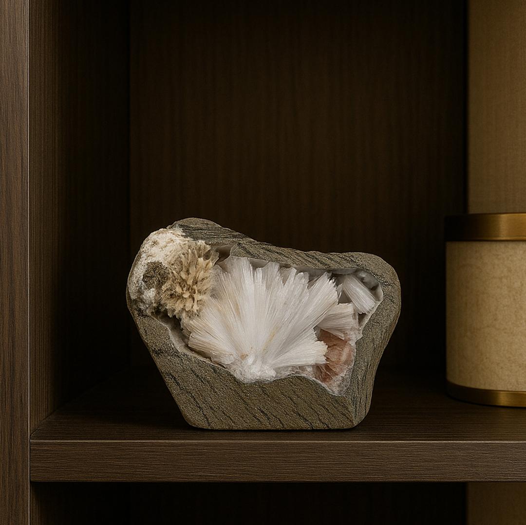 Zeolite Geode With Scolecite and Heulandite For Sale 3
