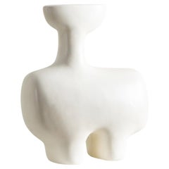 Zephyr Sculpture Vase, Handmade Organic Shape in Cream Off White