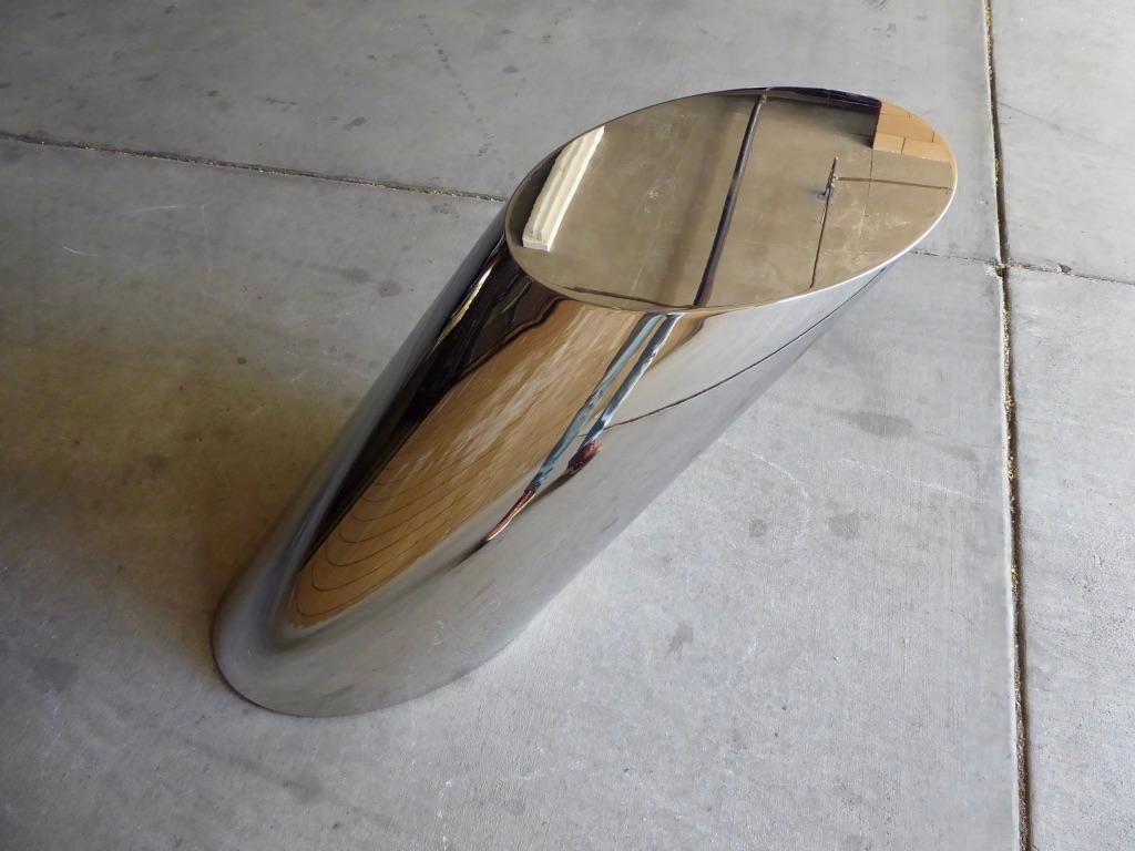 Polished Zephyr Side Table Designed by J. Wade Beam for Brueton
