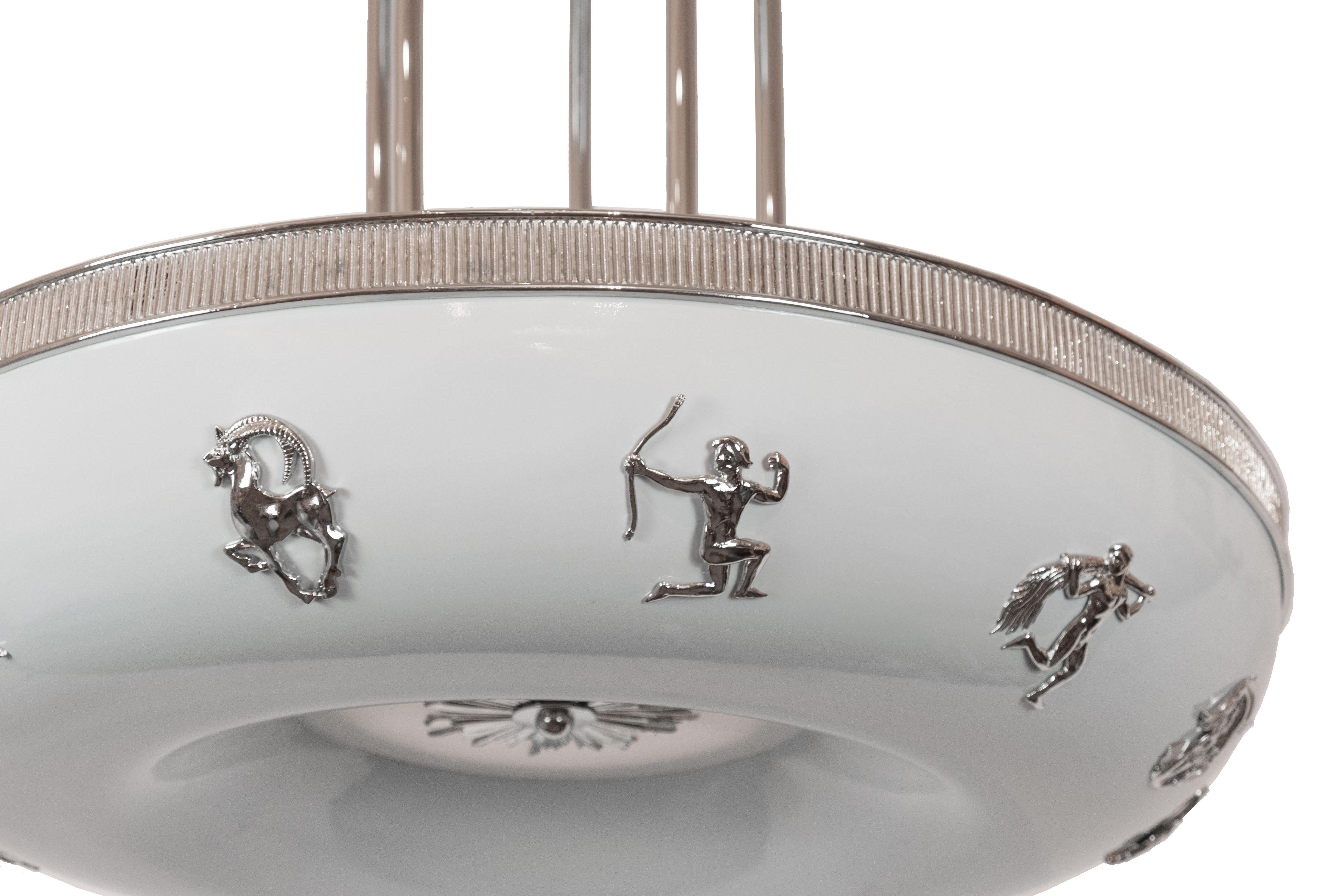Lampadario Zephyr Zodiac con dettagli in nichel di David Duncan Studio In condizioni Nuovo in vendita a New York, NY