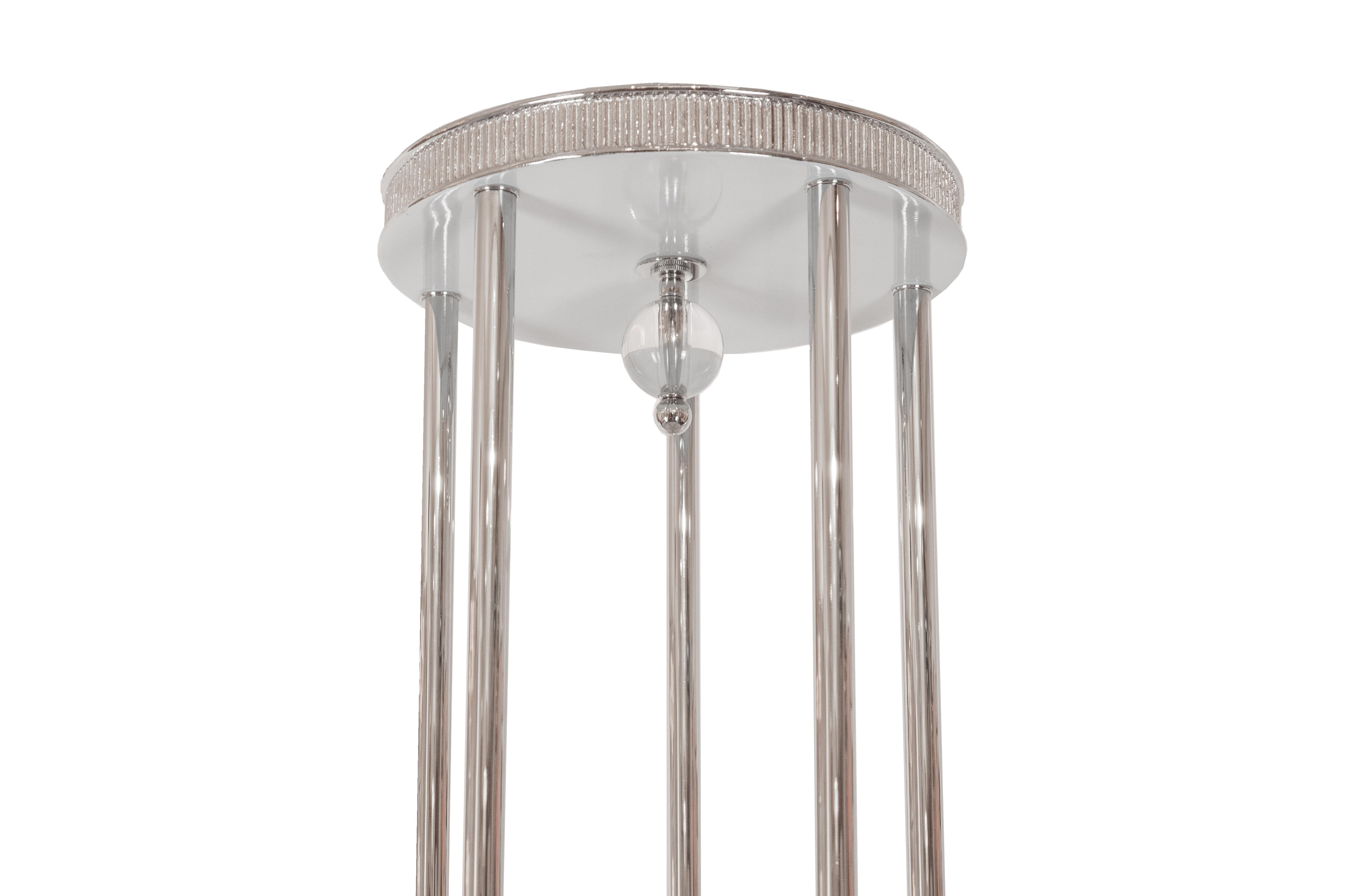 XXI secolo e contemporaneo Lampadario Zephyr Zodiac con dettagli in nichel di David Duncan Studio in vendita