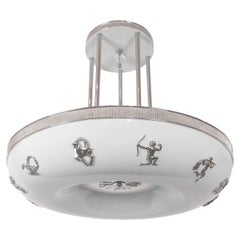 Lampadario Zephyr Zodiac con dettagli in nichel di David Duncan Studio