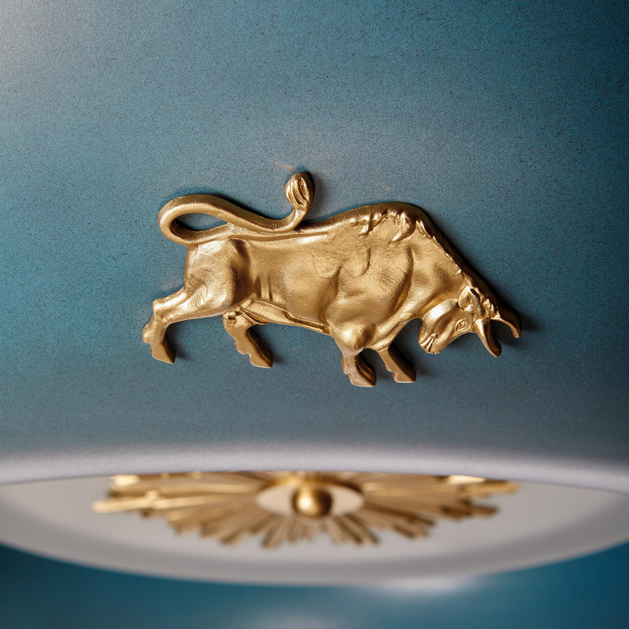Brass Zephyr Zodiac Light in by David Duncan Studio For Sale