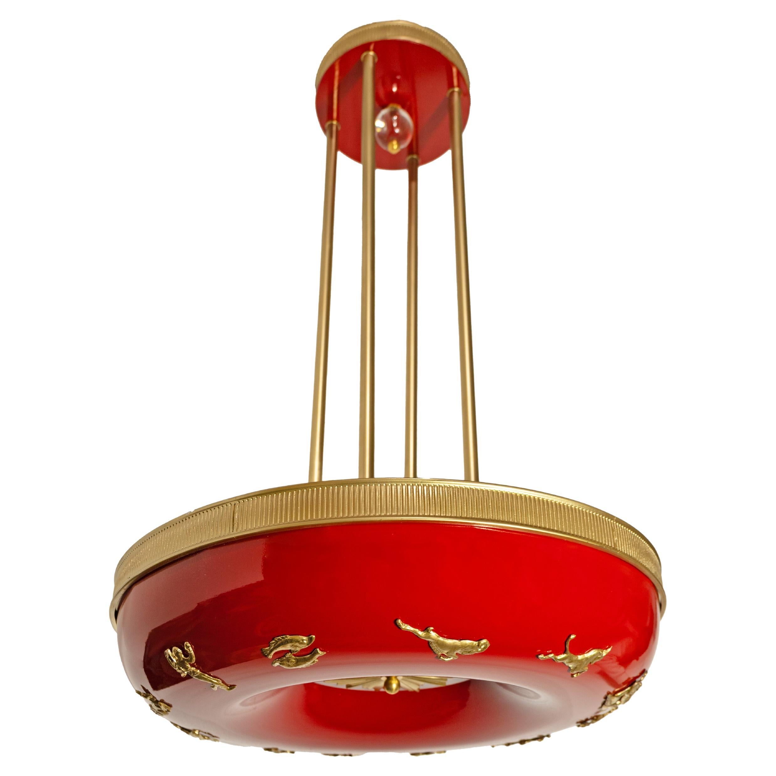 Zephyr Zodiac Light en Rembrandt Red par David Duncan Studio en vente