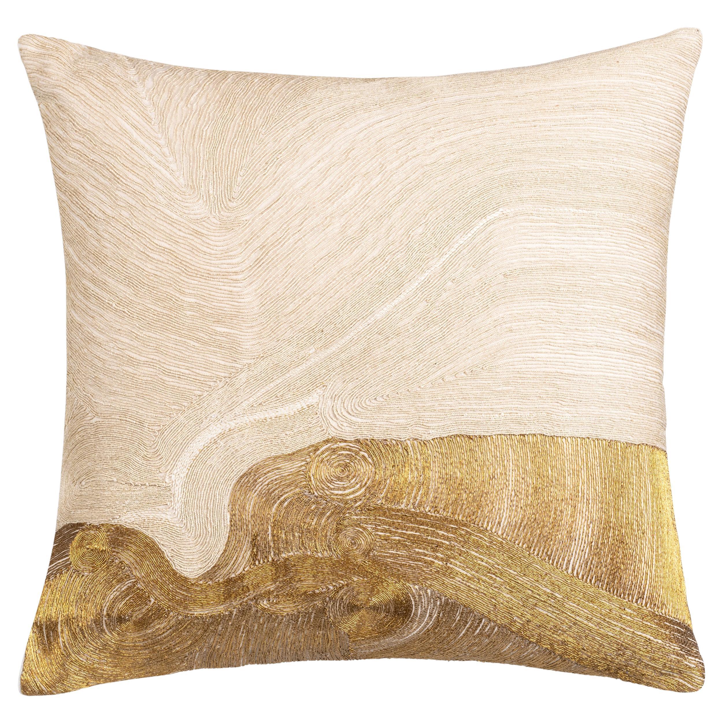 Zer Pillow, Ivory and Gold  For Sale