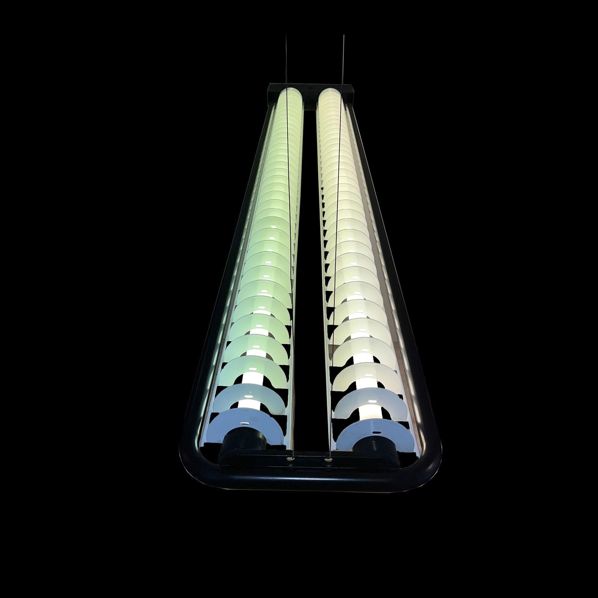 Fin du 20e siècle Lampadaire Zerbetto à double tube néon  1981 en vente