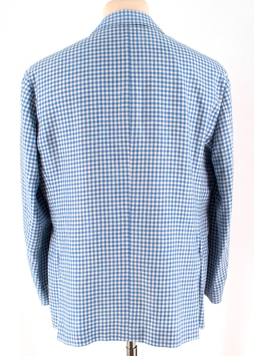 Zerbino Blue and White Gingham Check Blazer XL For Sale at 1stDibs ...