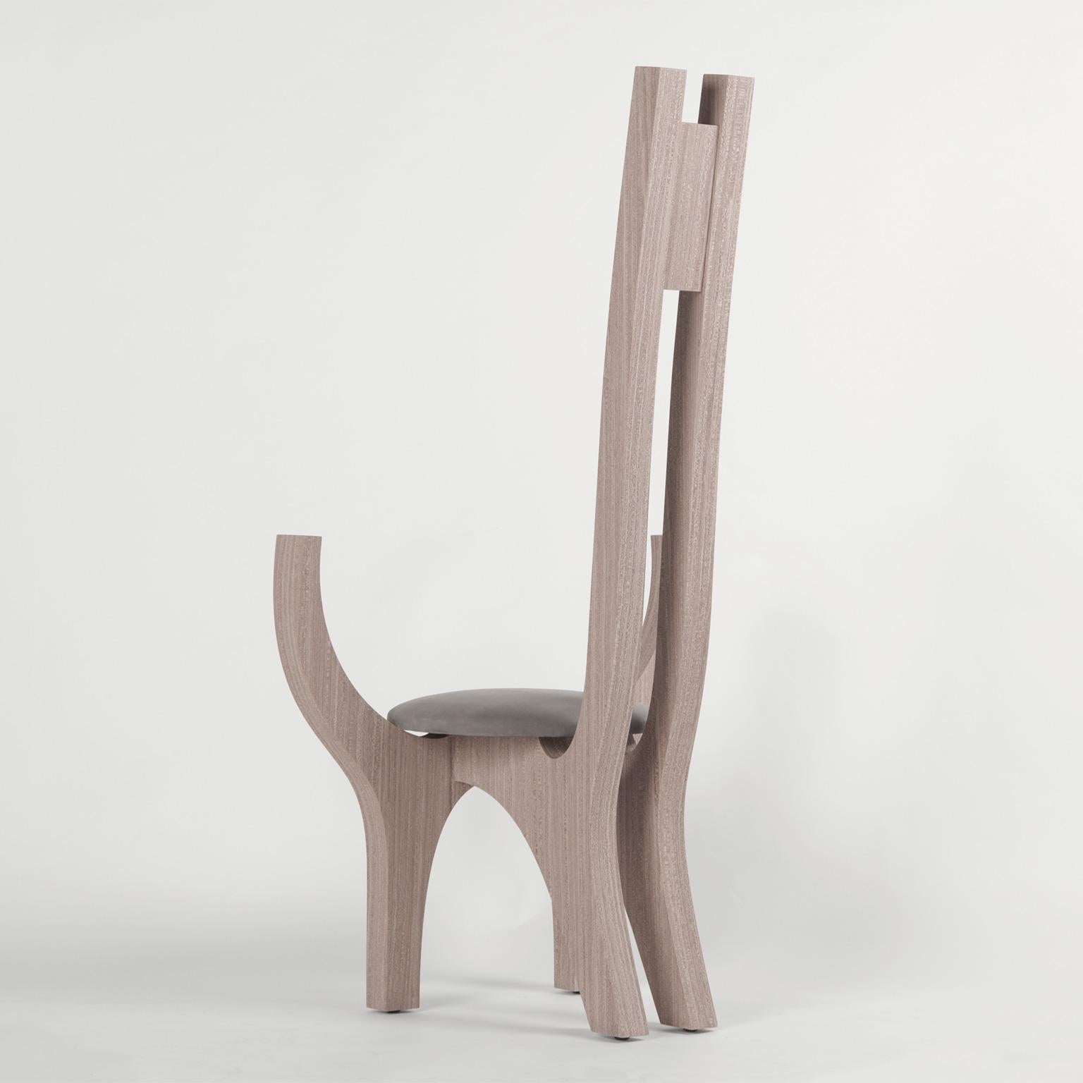 Contemporary Limited Edition Ash Wood Armchair, Zero V2 by Edizione Limitata For Sale 3