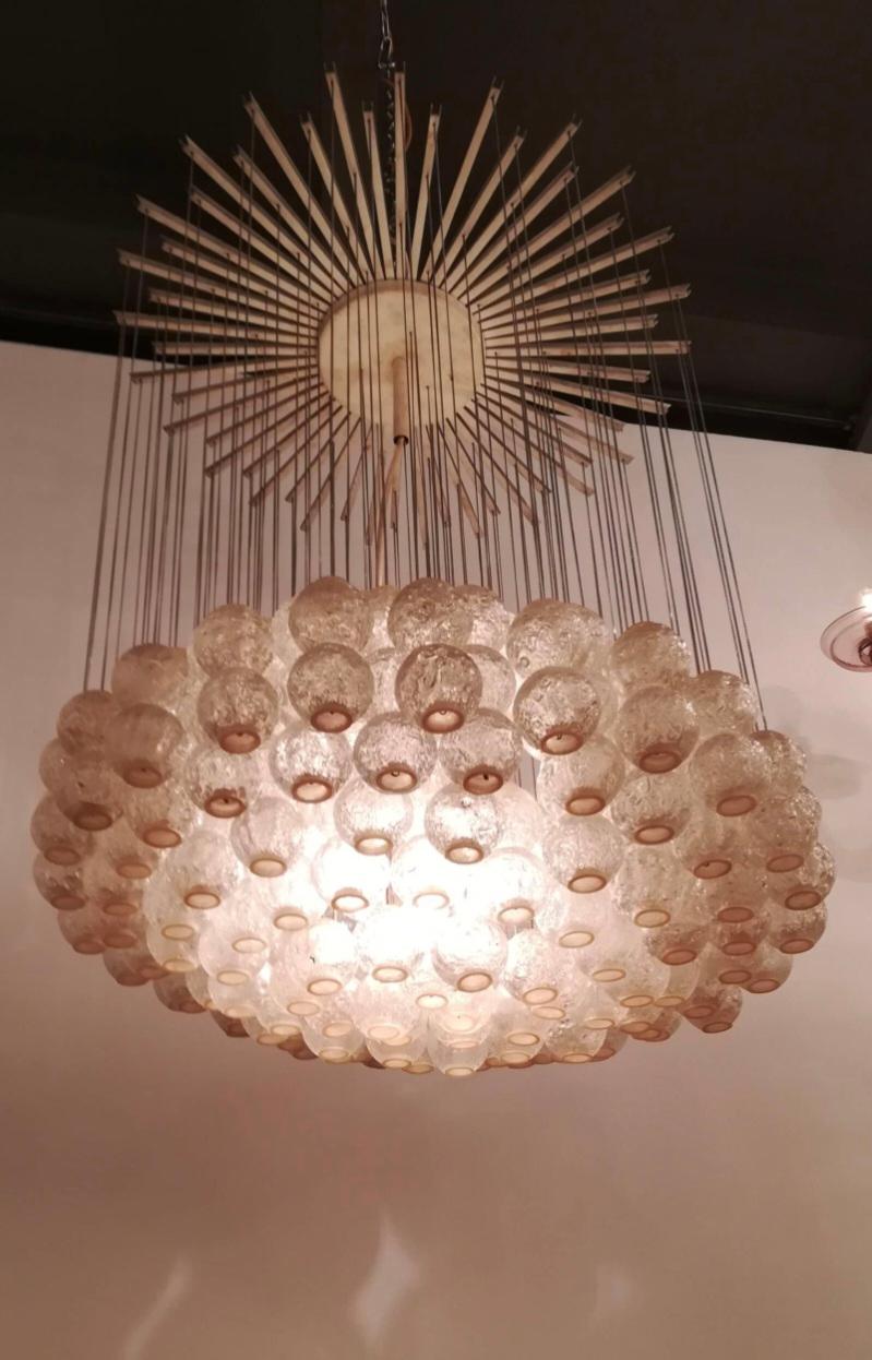 Raro lampadario Nuvola... Vetro di Murano 1970, manifattura Zero 4.... 