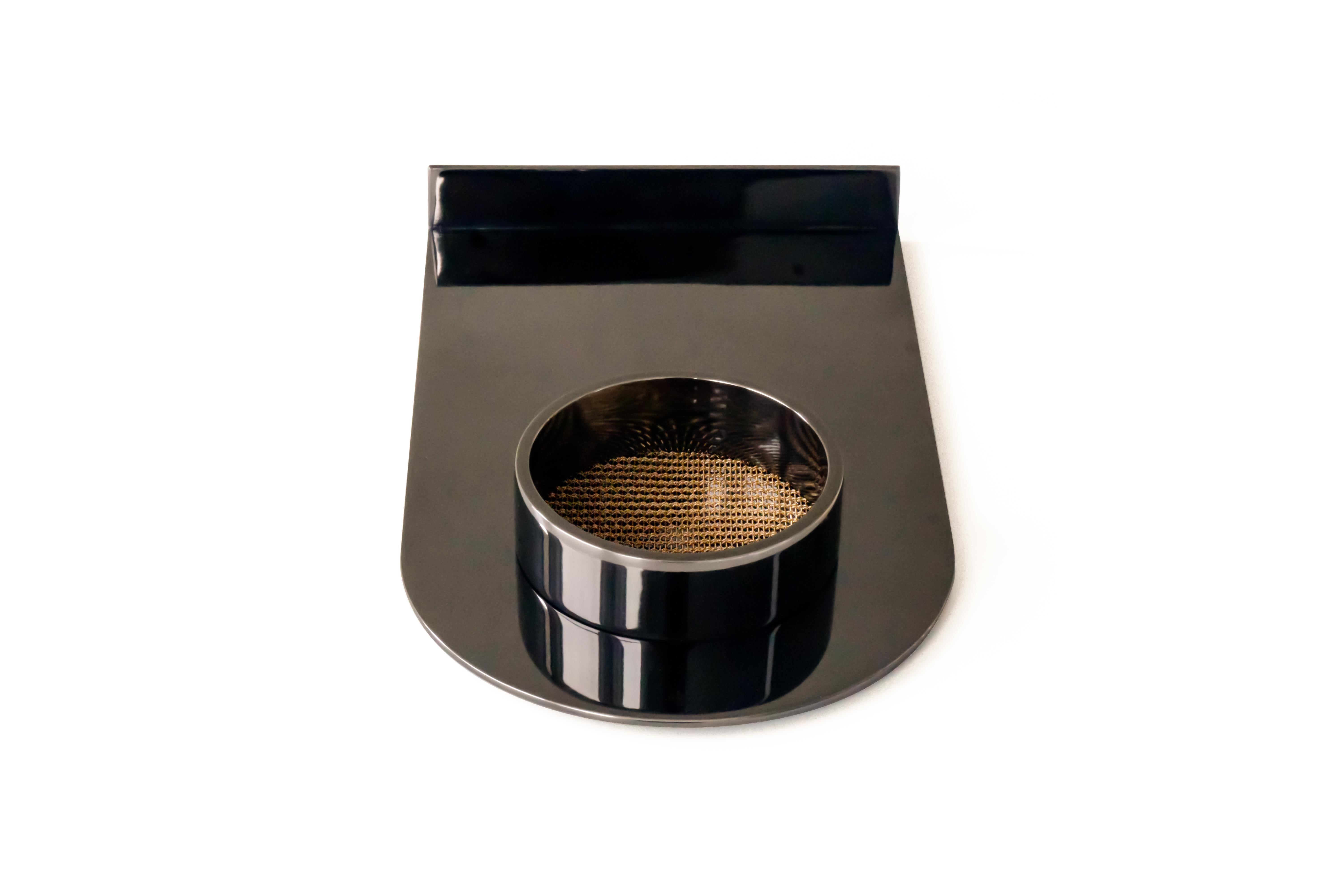 Plated ZERO Black Nickel and Bronze Valet Tray by OA For Sale