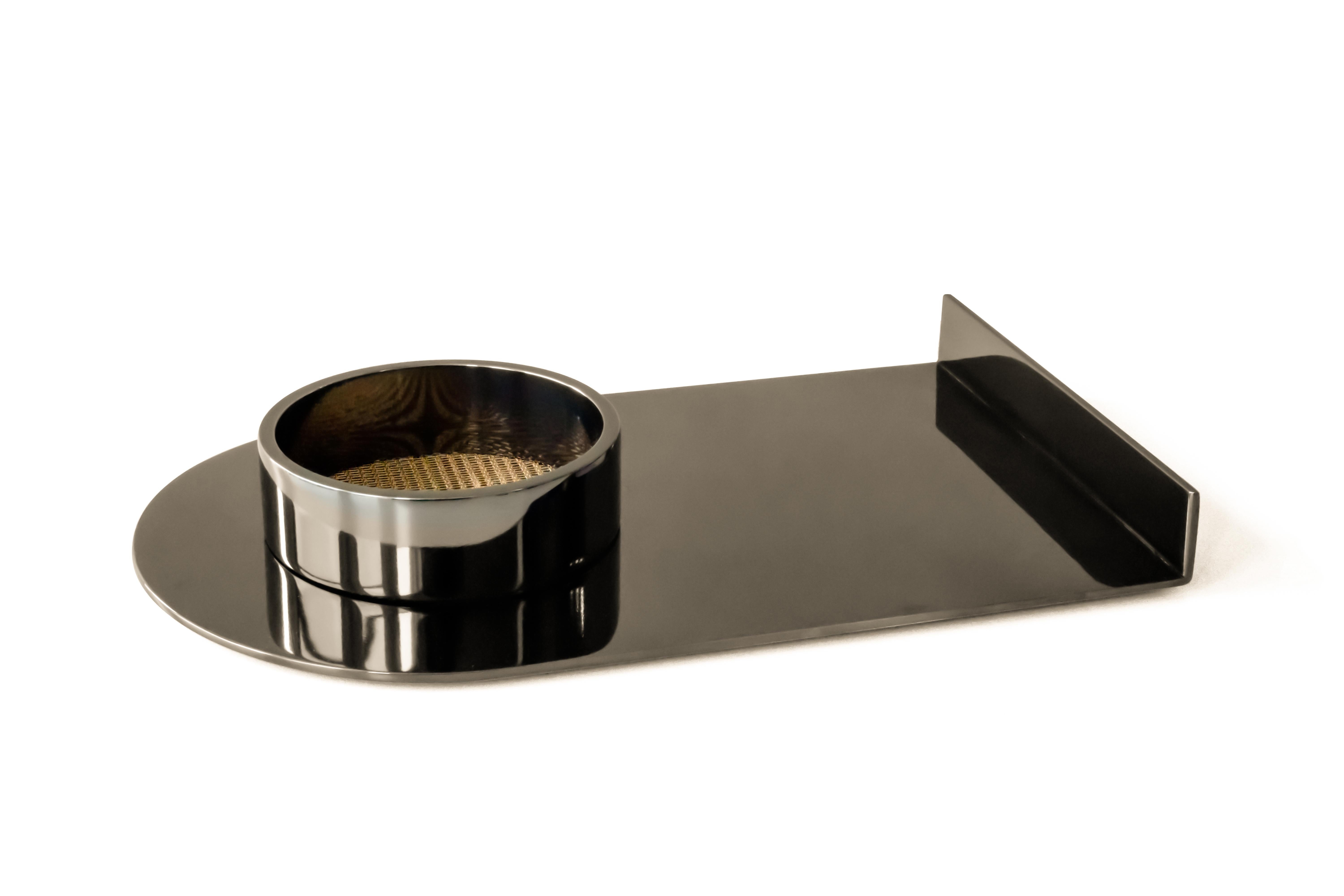 ZERO Black Nickel and Bronze Valet Tray by OA In New Condition For Sale In Vero Beach, FL