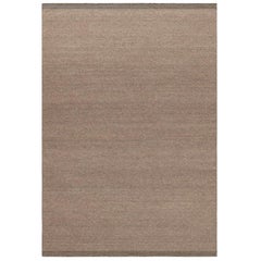 Tappeto Zero Brown in lana intrecciata a mano