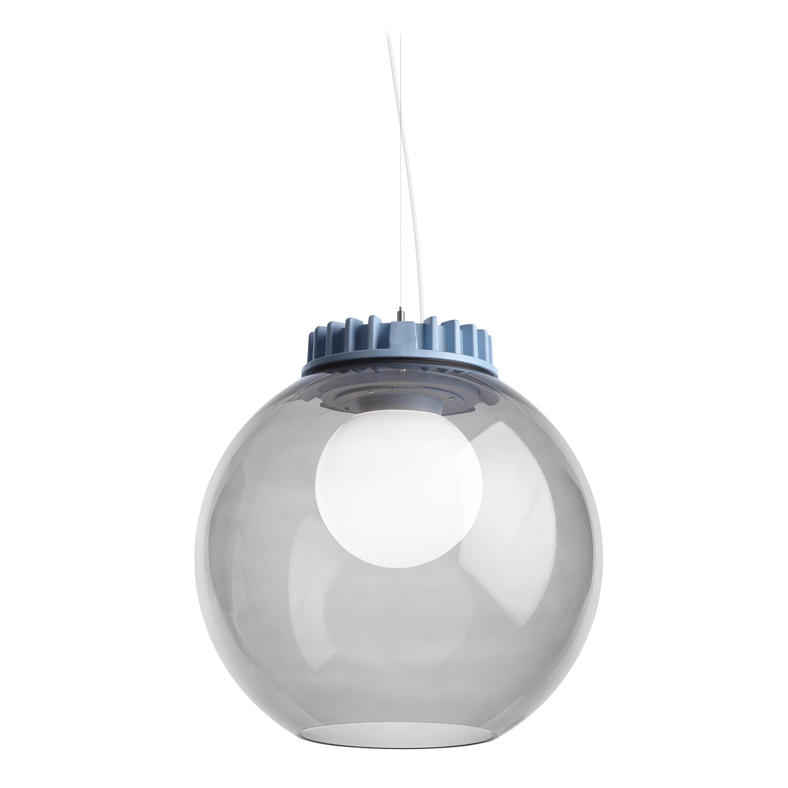 Zero City Globe Pendant in White and Opal Glass by Thomas Bernstrand im Angebot