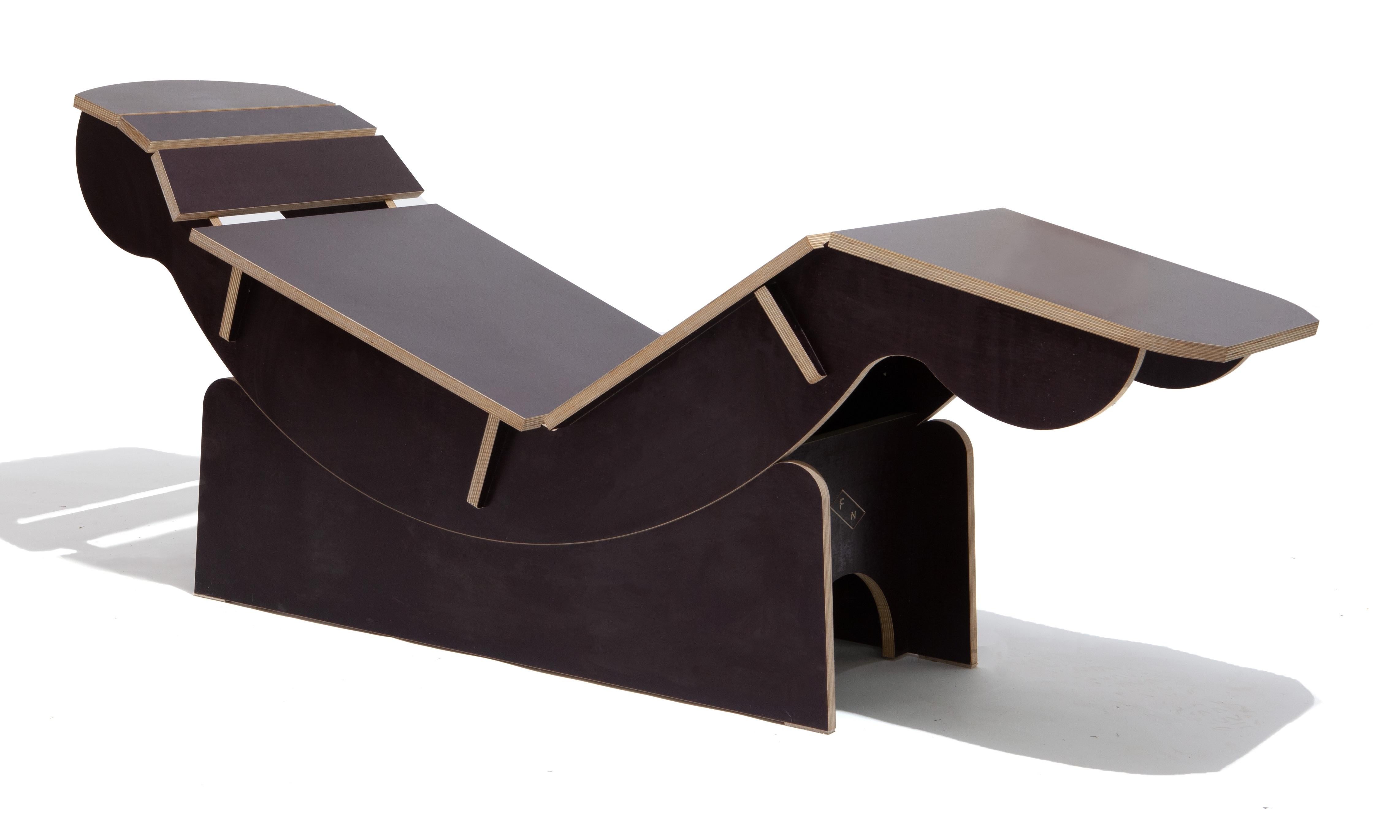 Zero-Gravity, Zero-Waste, Body-Fit, Upstate New York-Made Plywood Chaise For Sale