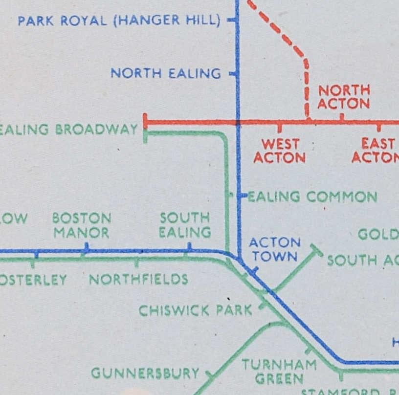 1938 No 2 London Underground Pocket Map 'Zero' Hans Schleger d'après Harry Beck - Gris Print par Zero Hans Schleger