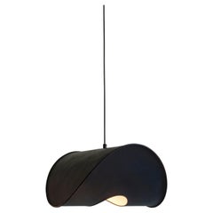 Zero Large Pendant Lamp in Vegetable Tanned Leather & Polyacetal by UNIQKA