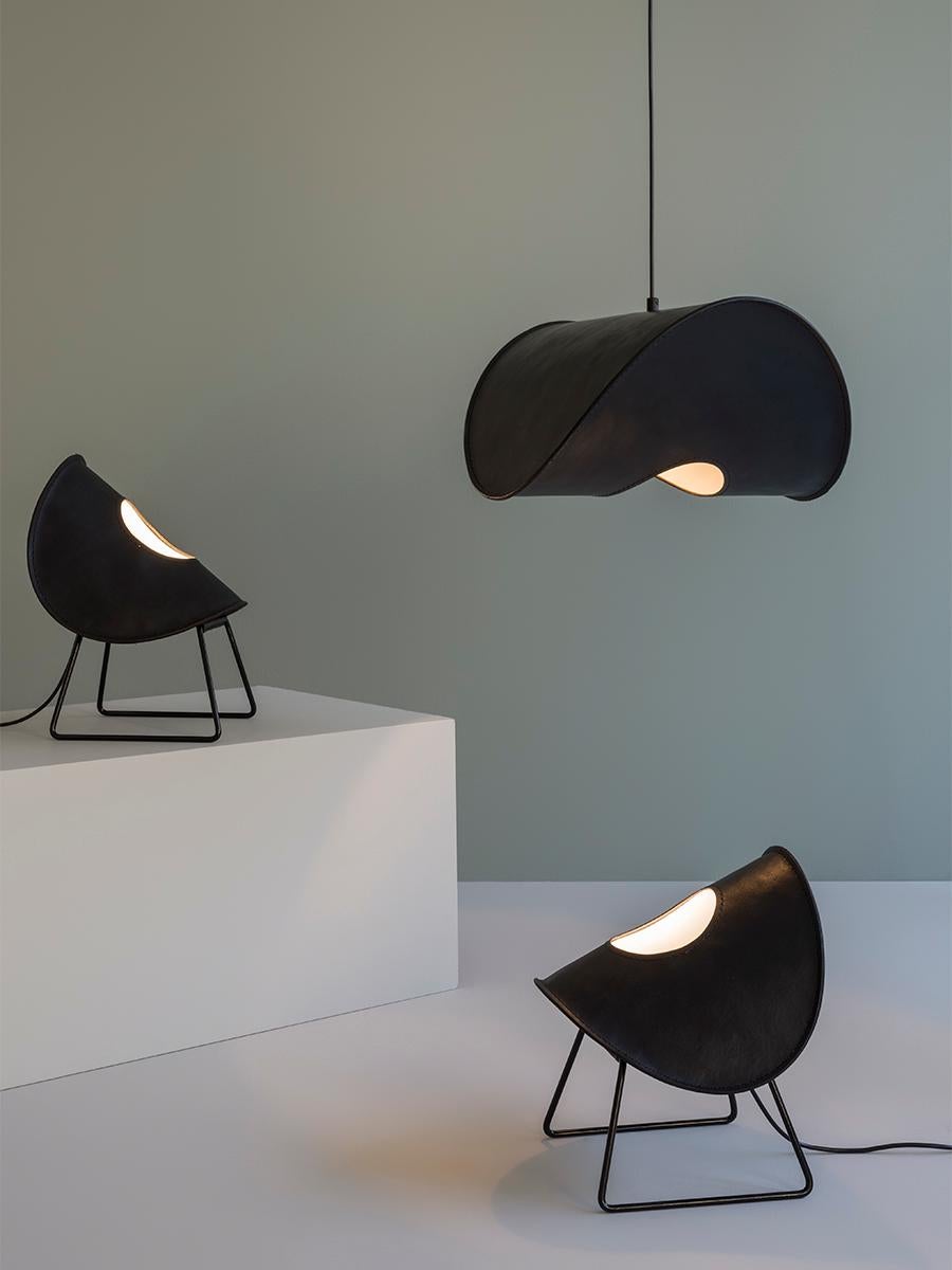 Contemporary Zero Leather Pendant Lamp 'Large' Design by Jacob De Baan for Uniqka For Sale