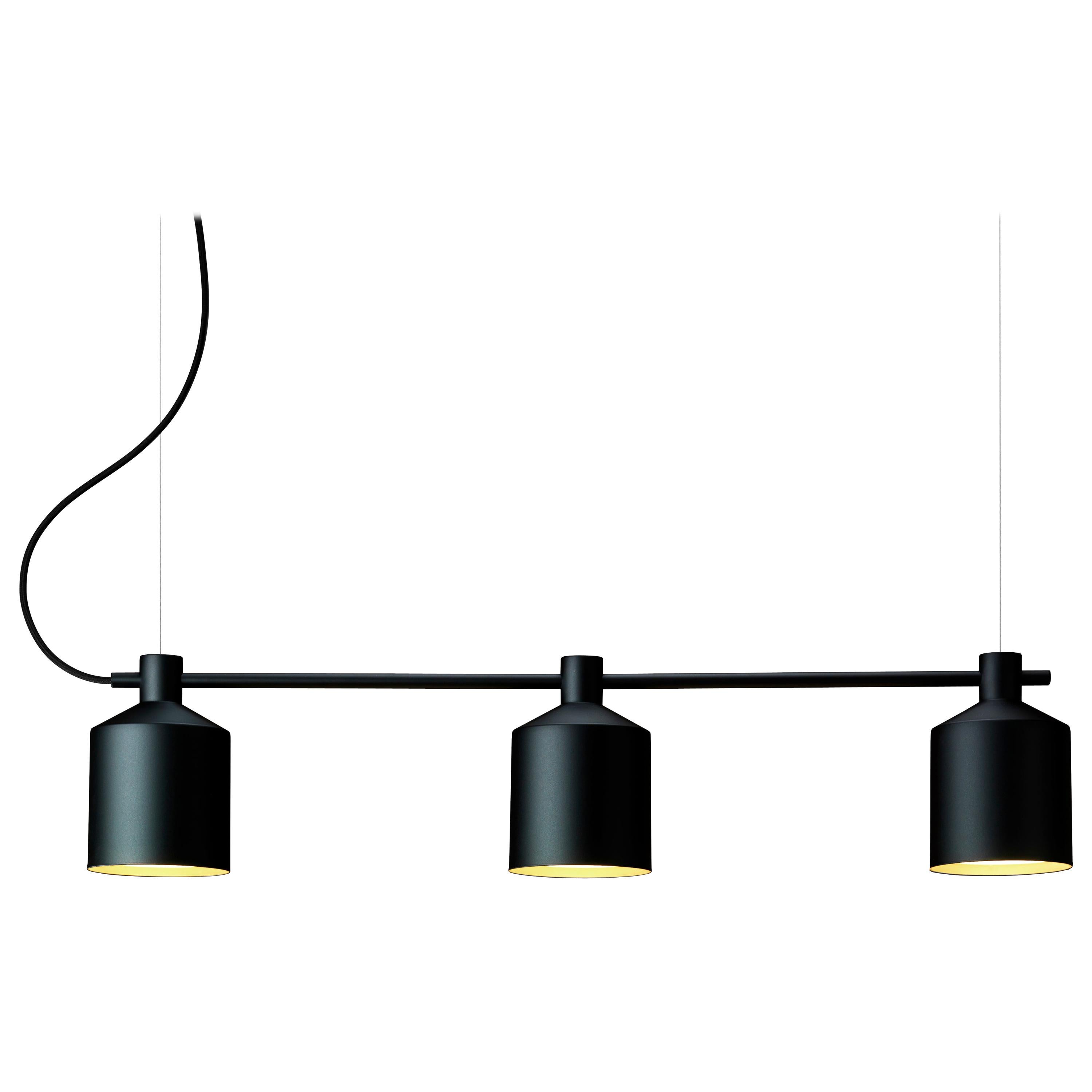 En vente : Black Pendentif Zero LED Silo Trio par Note Design Studio