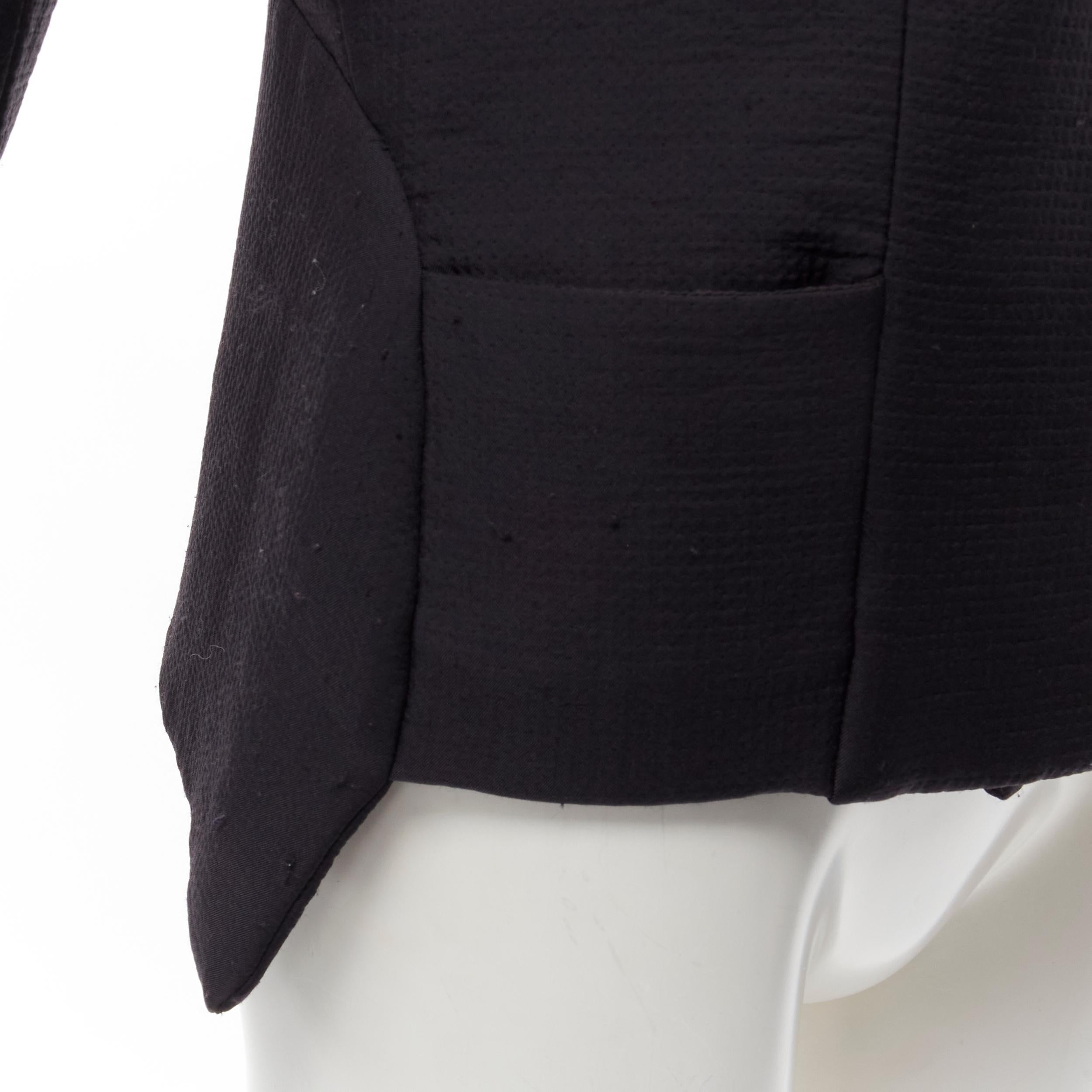 Veste ZERO MARIA CORNEJO à col en laine noire découpée taille US 2 S en vente 5