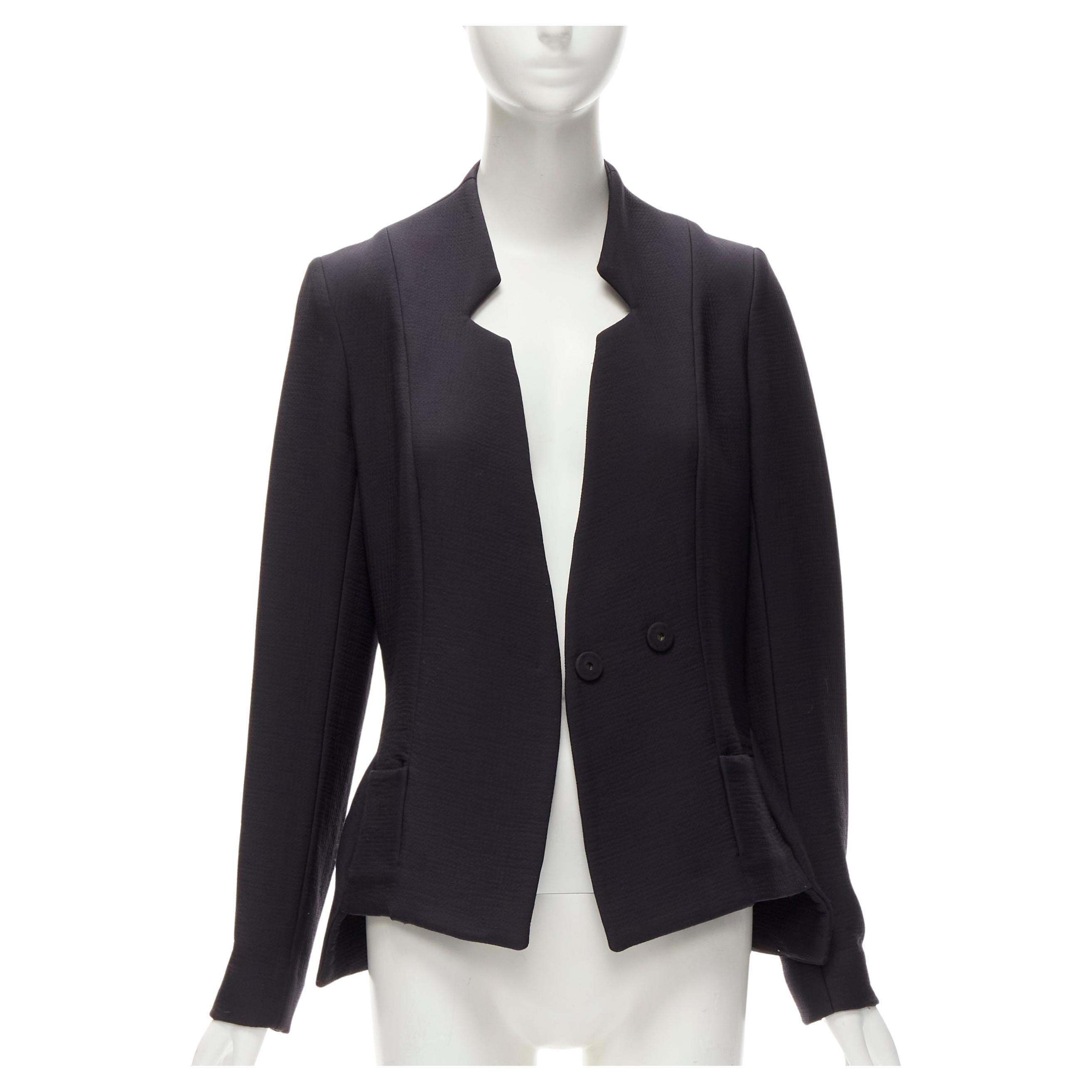 Veste ZERO MARIA CORNEJO à col en laine noire découpée taille US 2 S