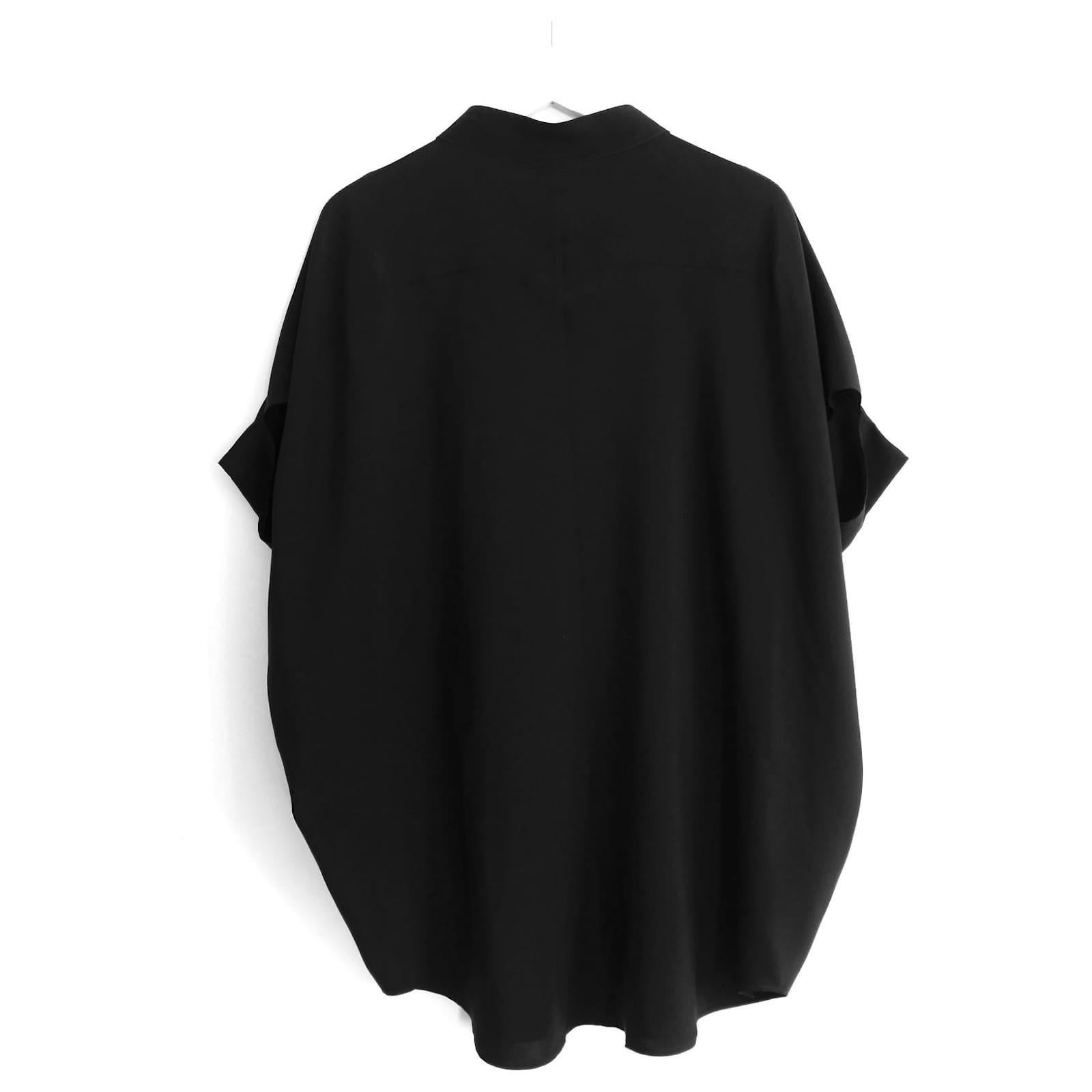 Zero+ Maria Cornejo Mare Black Silk Loose Fit Shirt Blouse In New Condition For Sale In London, GB
