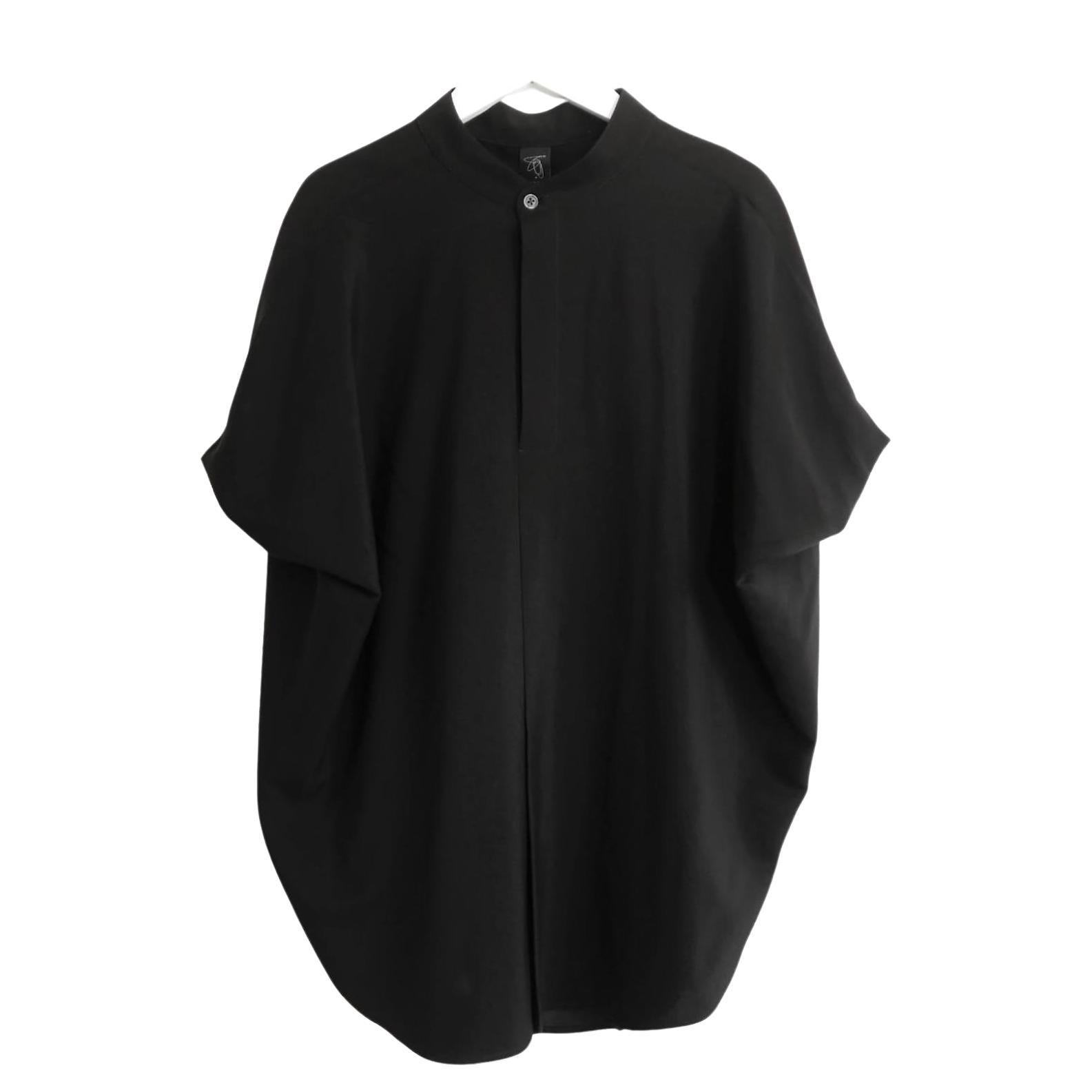 Zero+ Maria Cornejo Mare Black Silk Loose Fit Shirt Blouse For Sale