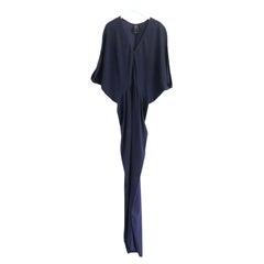 Zero+ Maria Cornejo Reni Navy Silk Gown Maxi Dress
