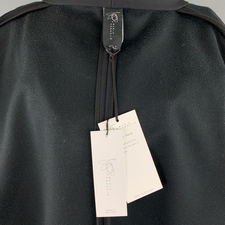 ZERO + MARIA CORNEJO Size 4 Black Nylon Blend Batwing Hooded Jacket For ...