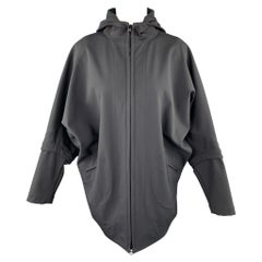 ZERO + MARIA CORNEJO Size 4 Black Nylon Blend Batwing Hooded Jacket
