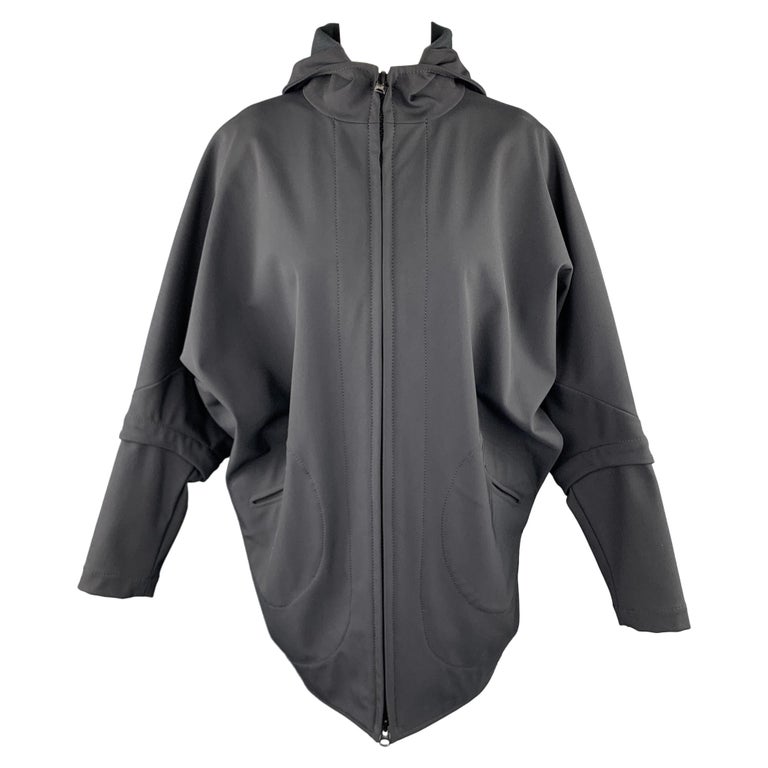 ZERO + MARIA CORNEJO Size 4 Black Nylon Blend Batwing Hooded Jacket For ...