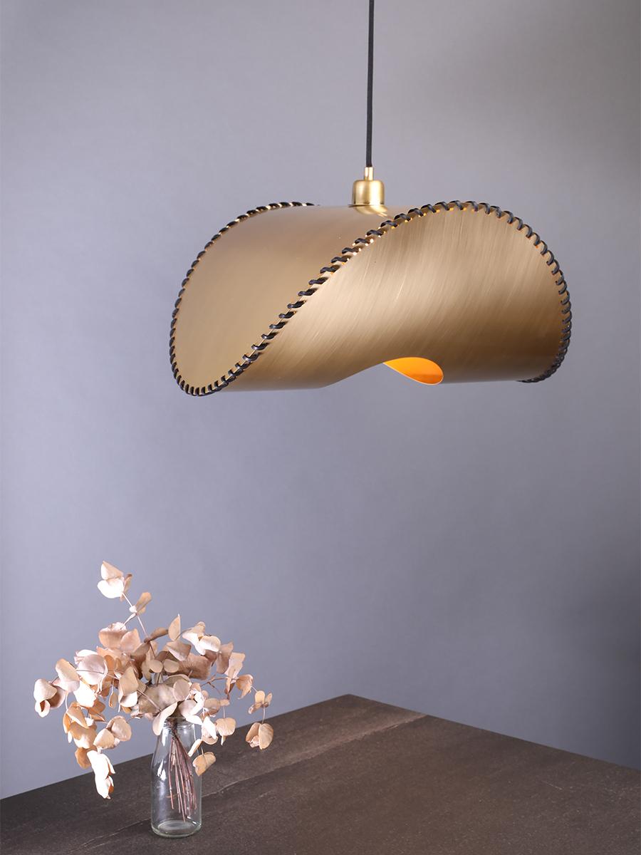 Brass Zero Metal Pendant Lamp 'Large' Design by Jacob De Baan for Uniqka For Sale