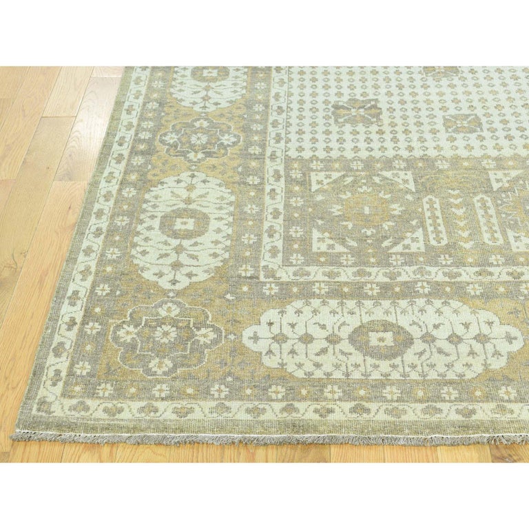 Zero Pile Hand Knotted Egyptian Mamluk Pure Wool Oriental Rug For Sale