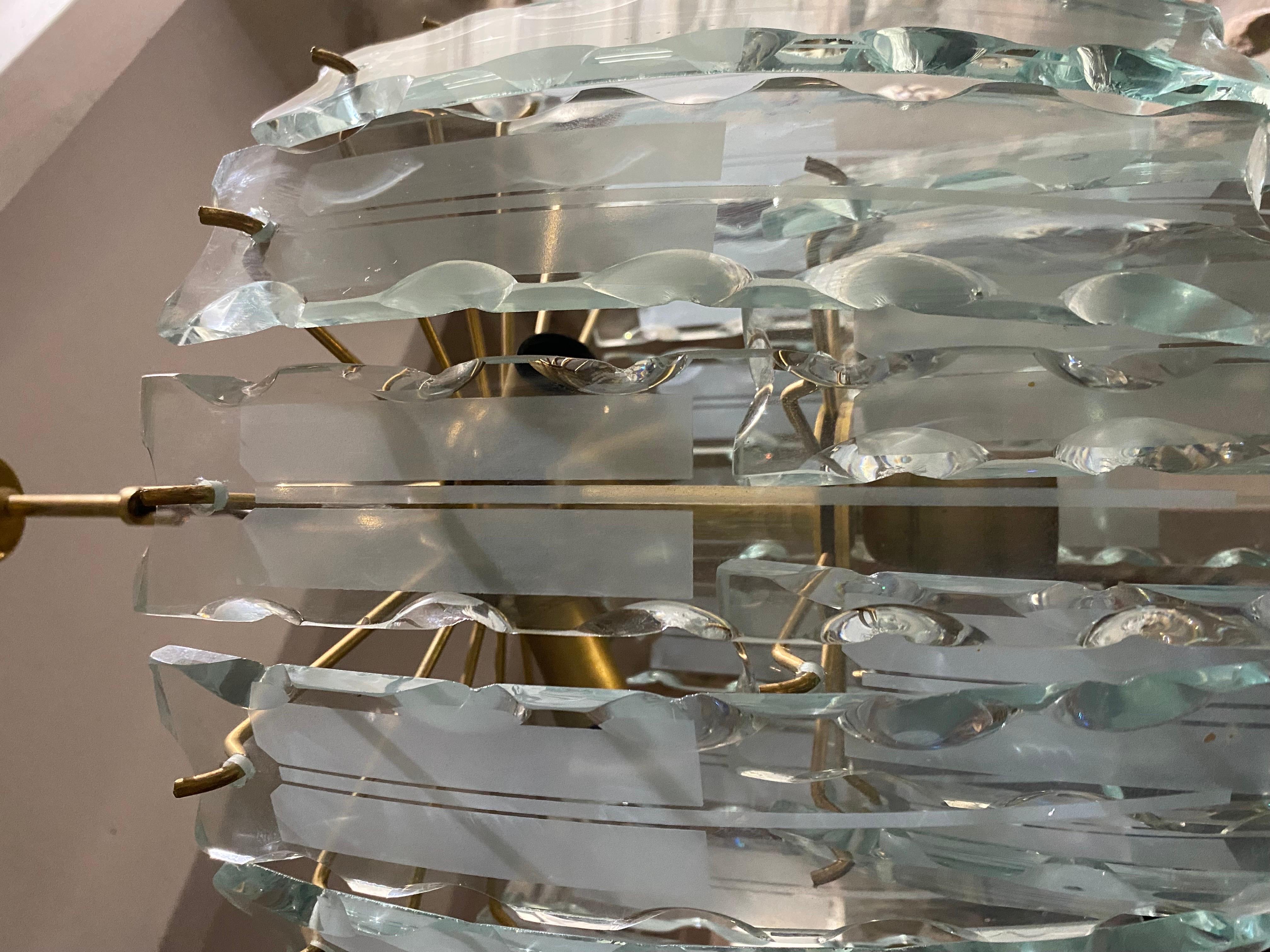 Zero Quattro Glass Chandelier, Italy, 1970s In Good Condition For Sale In DÉNIA, ES