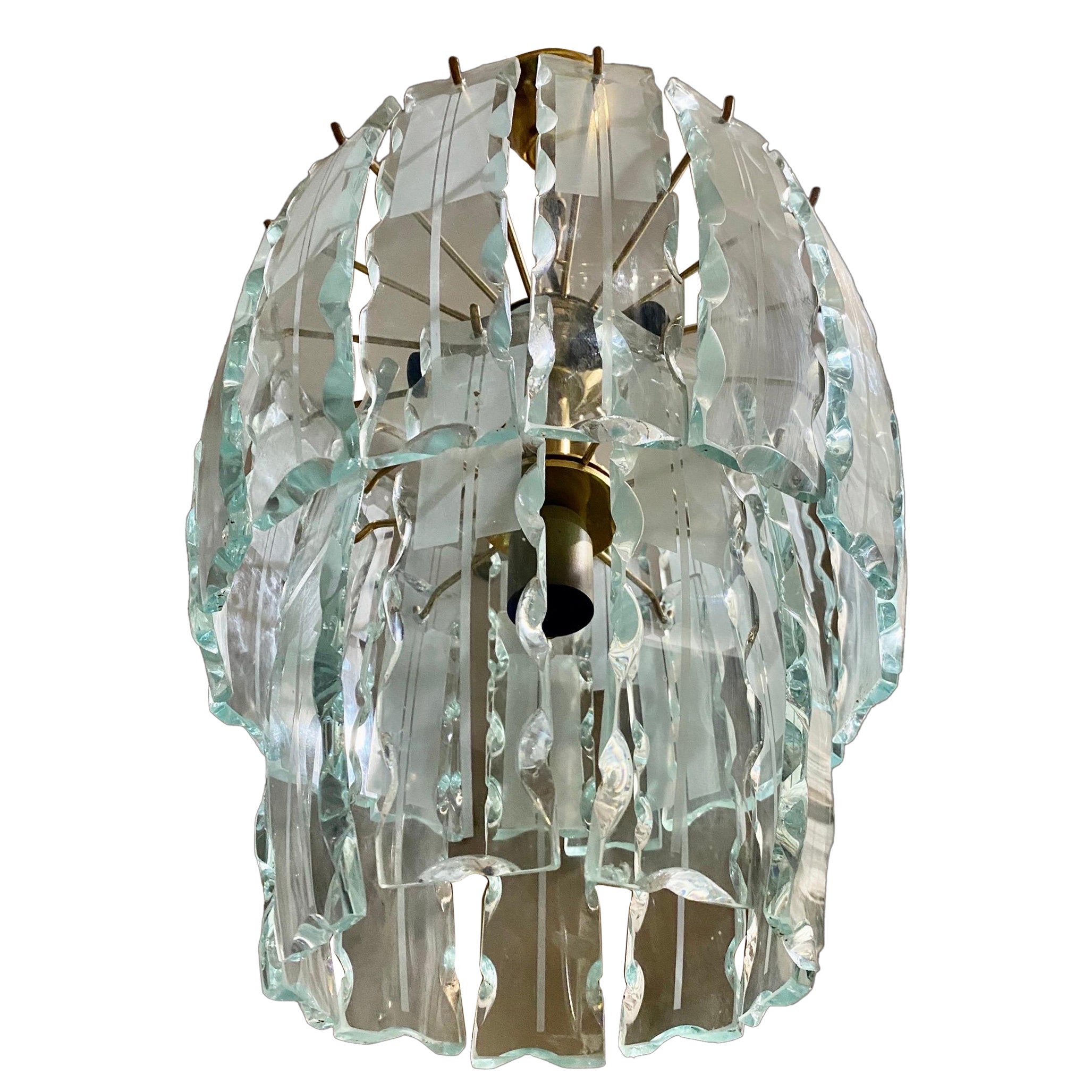 Lustre en verre Zero Quattro, Italie, années 1970 en vente