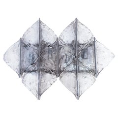 Zero Quattro, Milán. Enorme candelabro brutalista de cristal buble de Murano, Italia, años 70