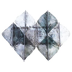 Zero Quattro, Milán. Enorme candelabro brutalista de cristal de Murano, Italia, años 70