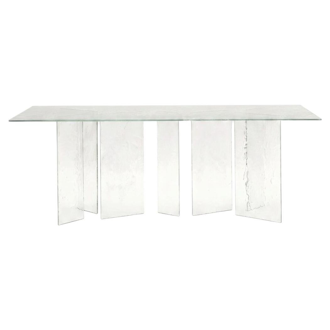 Zero Rectangular Dining Table in Epoxy Resin & Crystal Clear Glass by WeDO