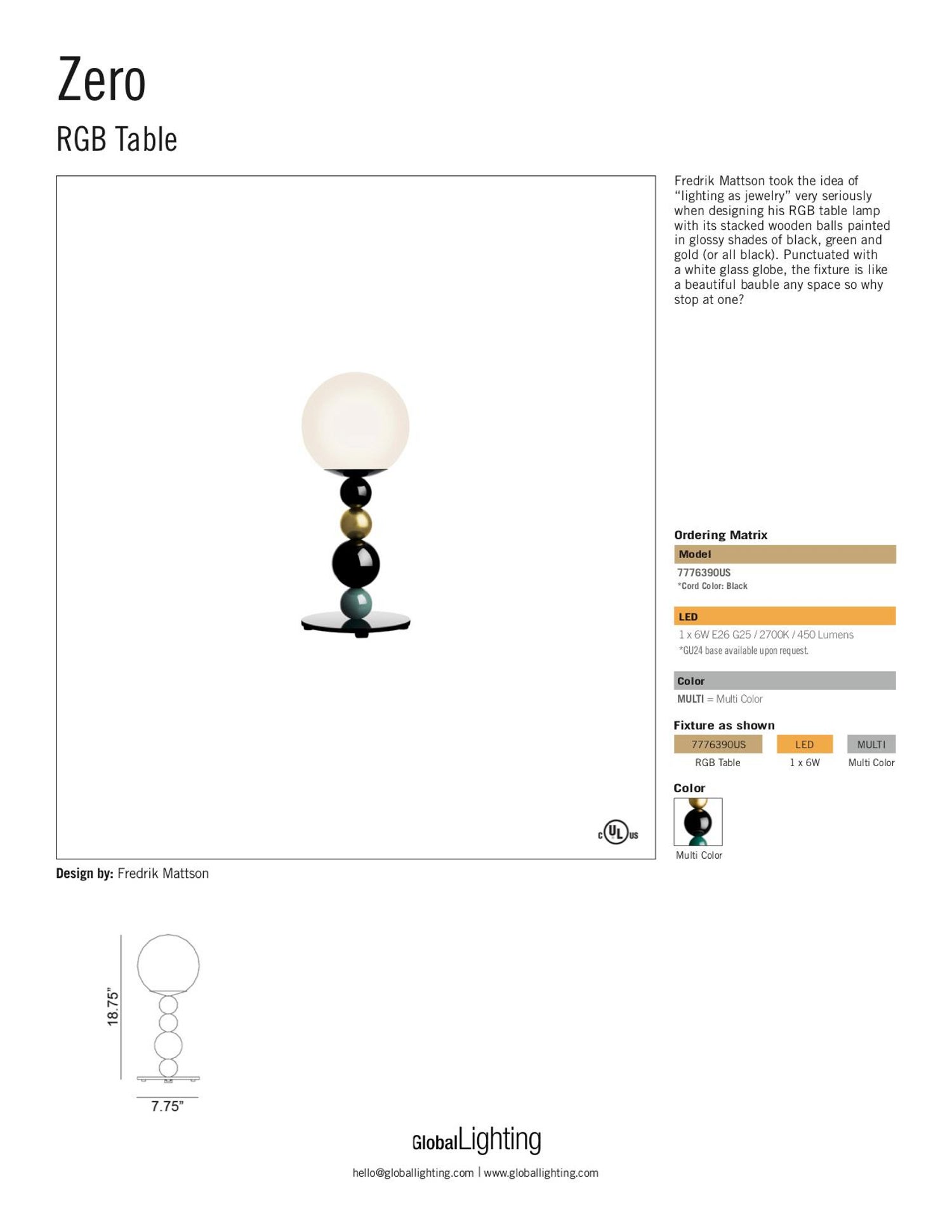 Zero Rgb Table Lamp In Multi Color By Fredrik Mattson Zero Rgb Table Lamp In Multi Color By Fredrik Mattson