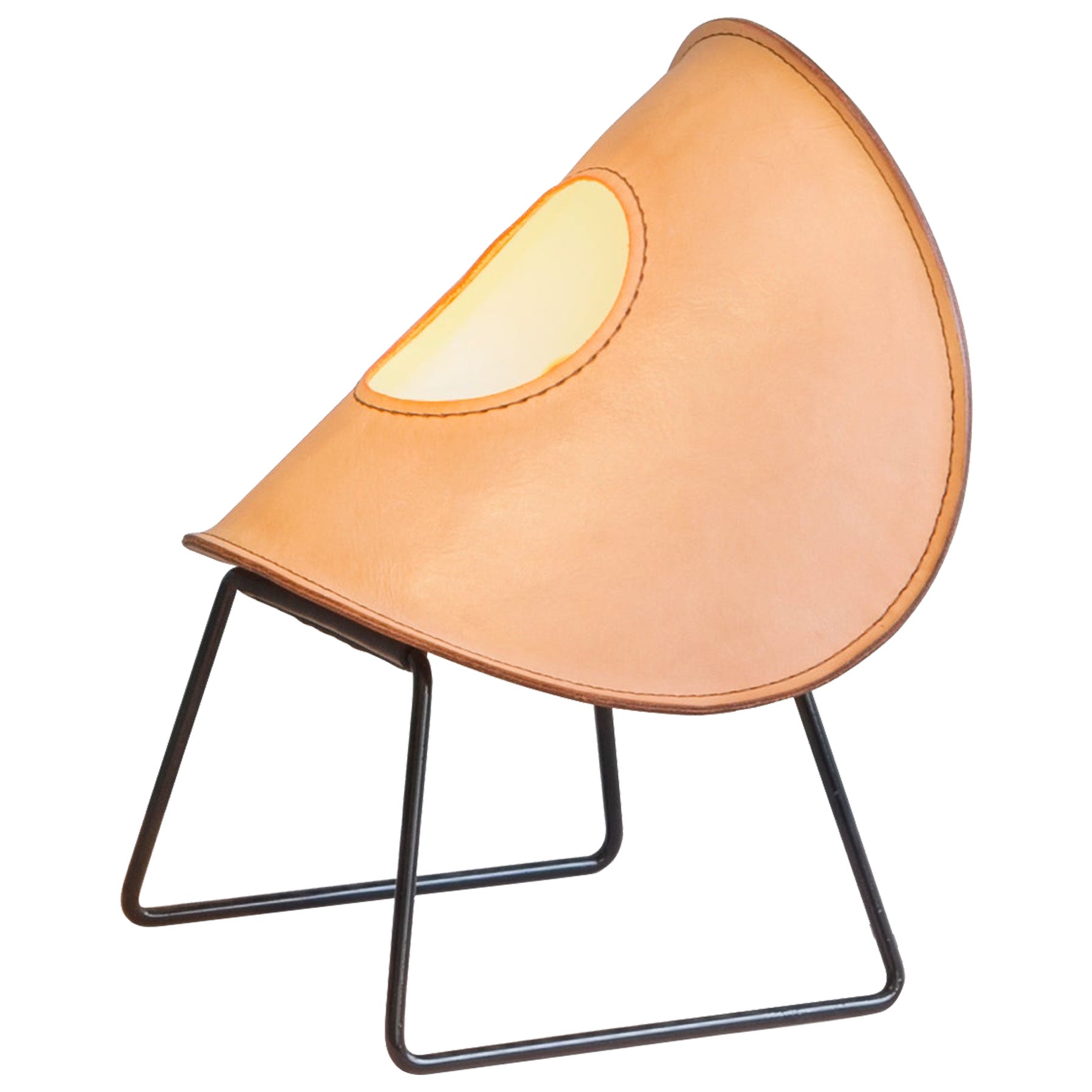 Zero Stehlampe aus pflanzlichem Leder, Stahl und Polyacetal von UNIQKA im Angebot