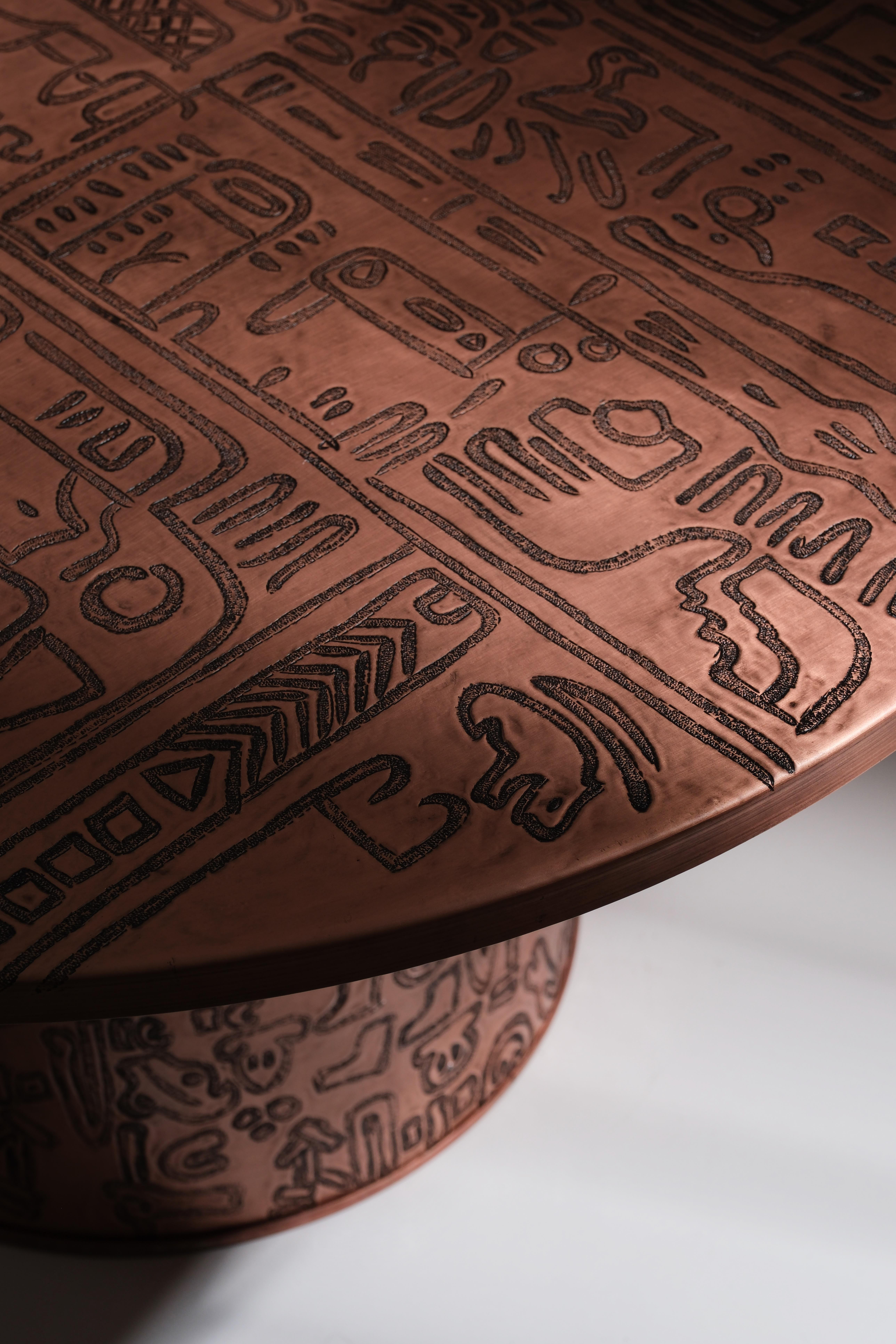 Copper Zero Table by Ayse Zelal Tugrul For Sale