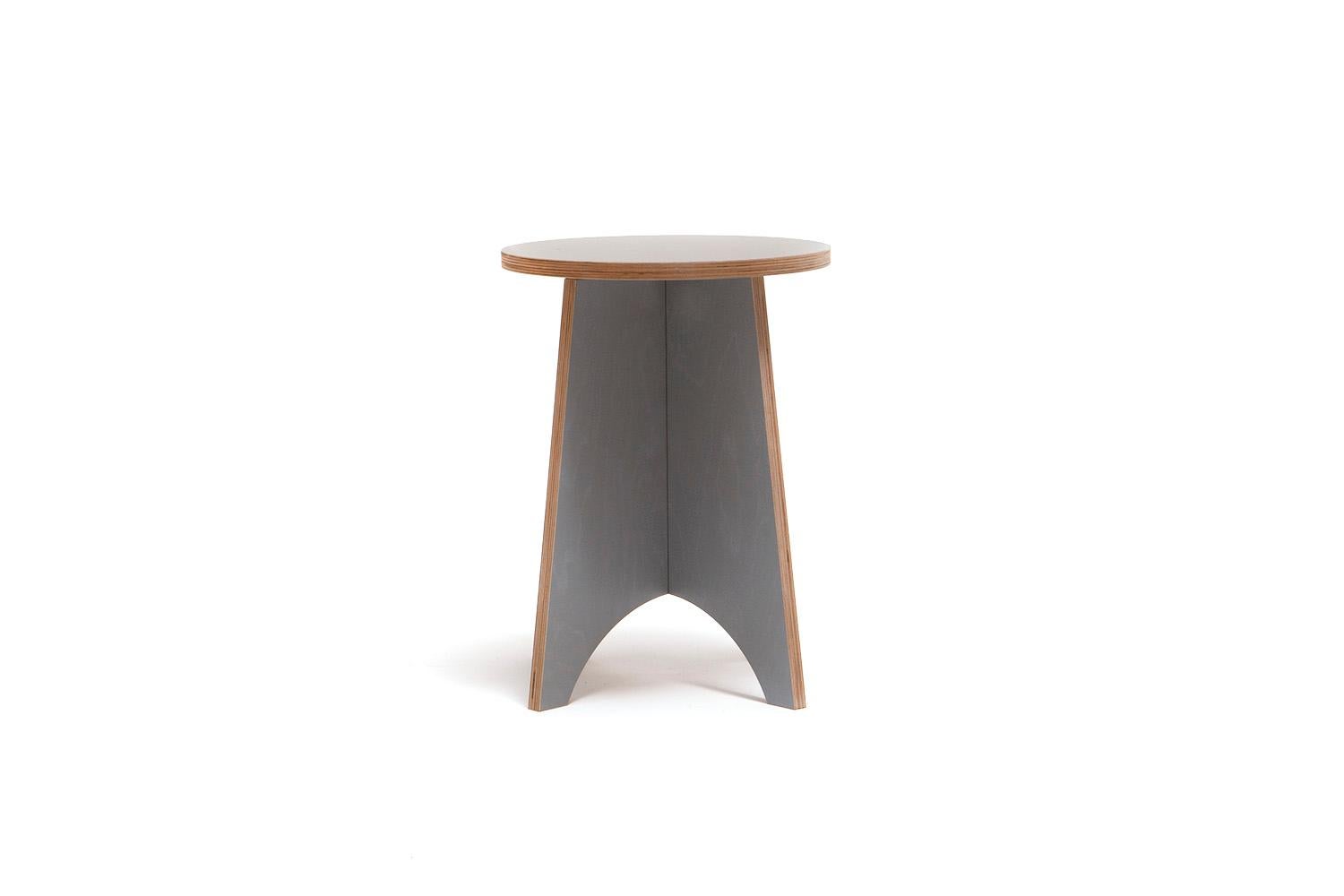 Modern Zero-Waste Plywood Upstate New York-Made Side Table or Stool