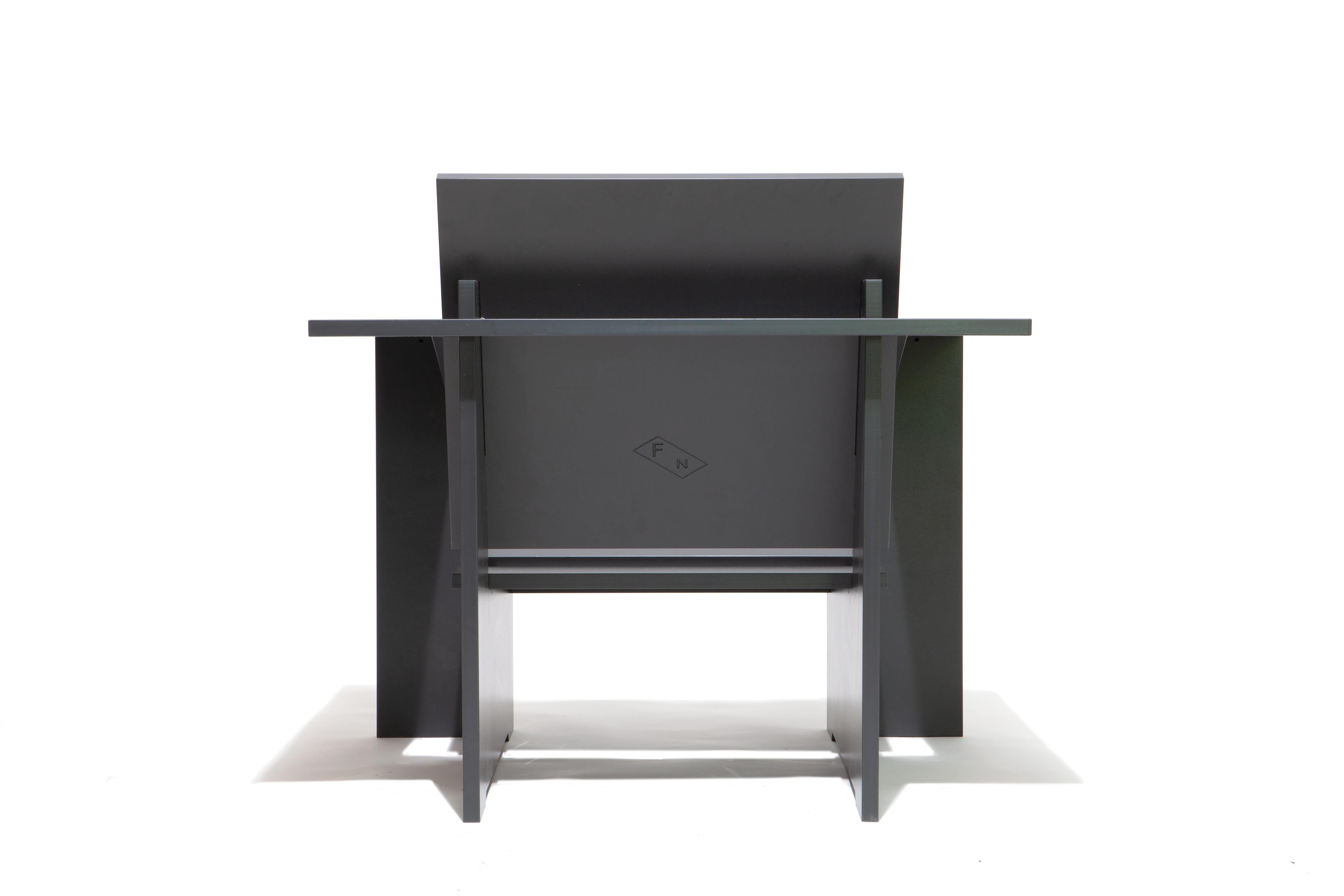 •The Original FN Lounge made in Weatherproof and recyclable plastic
•Body-fit design: casual, but supportive
•Designed and made in Upstate New York
•2 chairs per sheet of 4x8’ plastic (but price is for each chair).
•100% of each sheet of plastic is