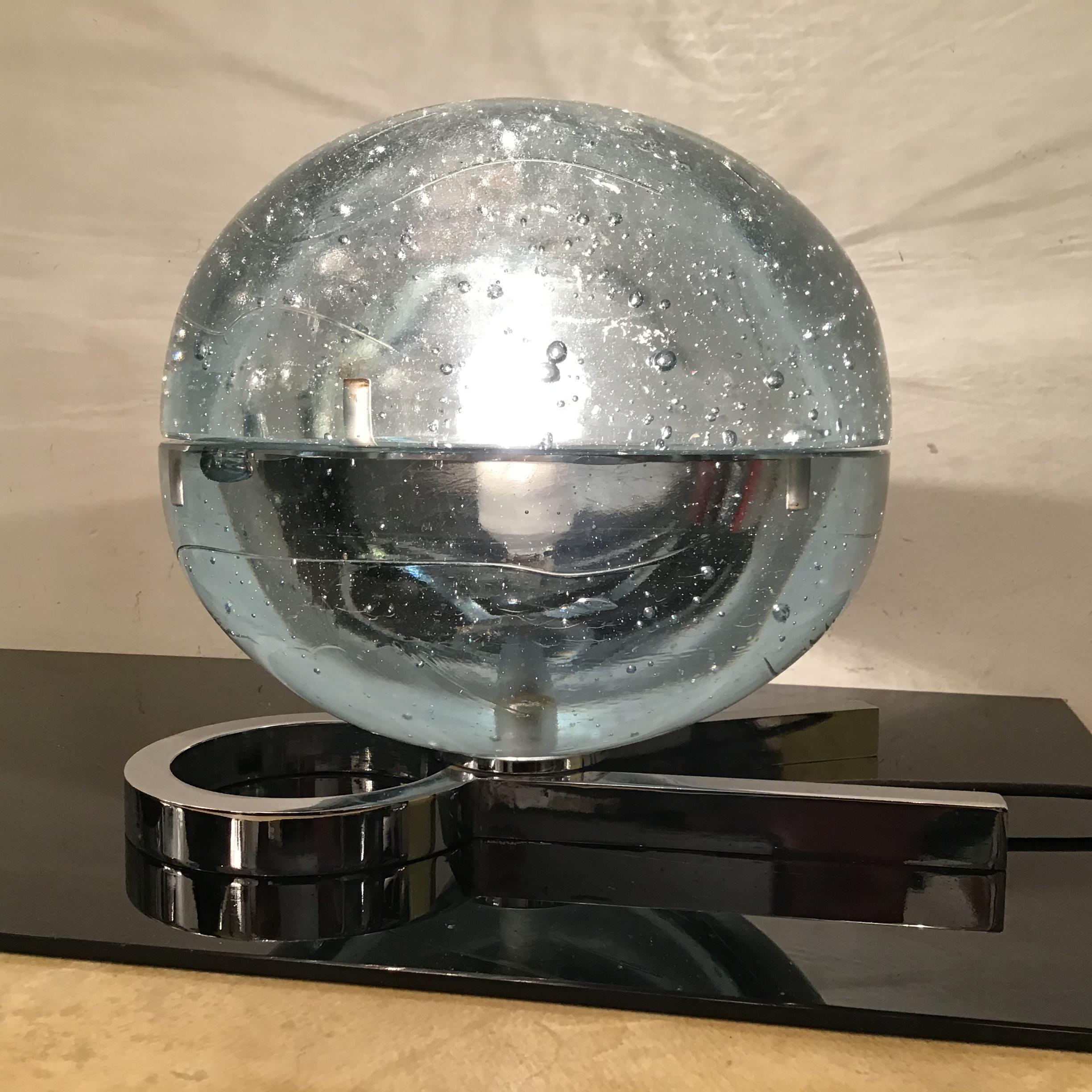Lampe de bureau Zero4 en verre de Murano métallique Crome 1965, Italie en vente 3