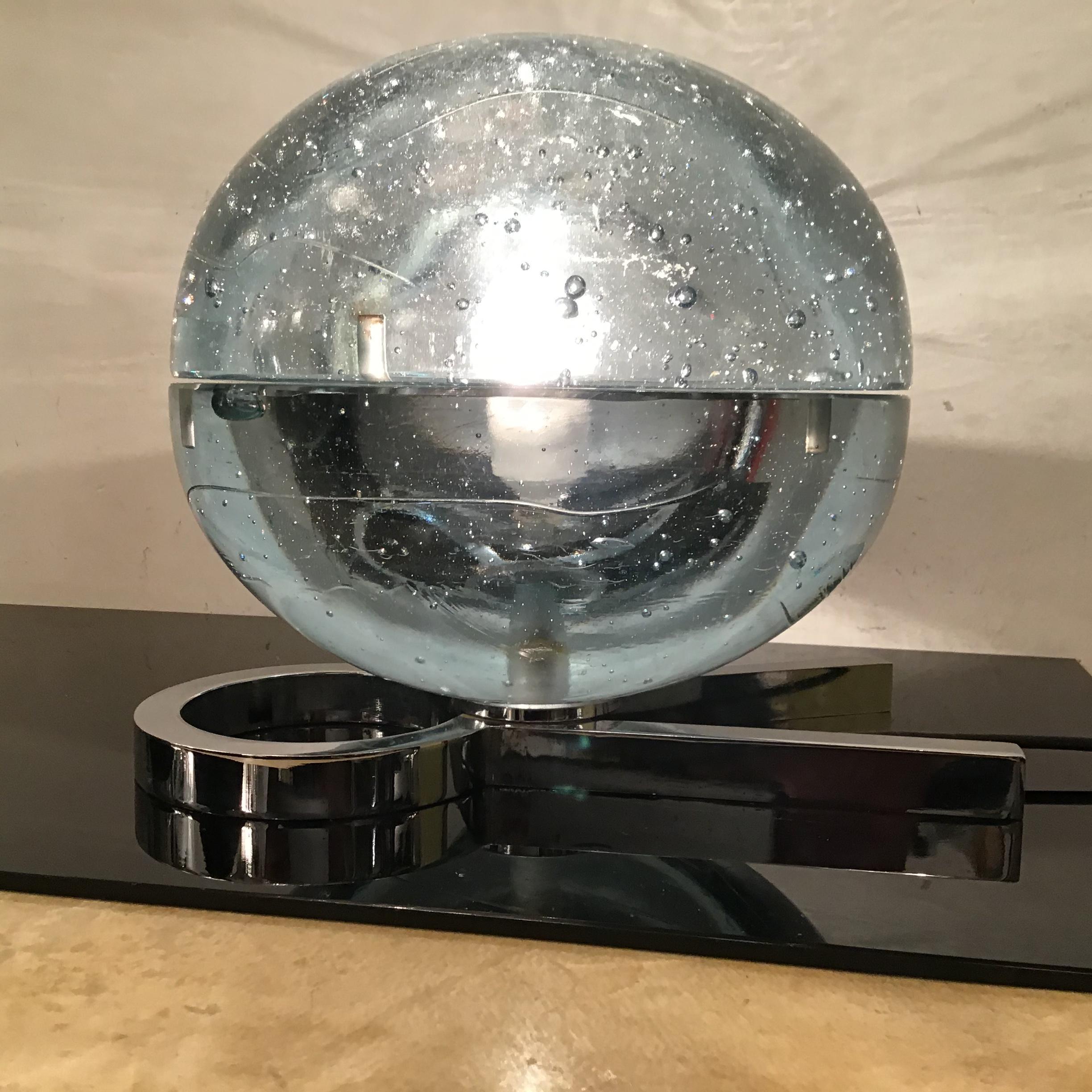 Lampe de bureau Zero4 en verre de Murano métallique Crome 1965, Italie en vente 4